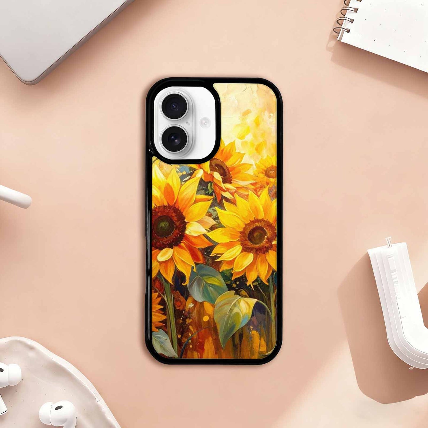 iPhone 17 Case — Impressionist Sunflower Brushstroke Pattern Floral, Unique Phone Case Design