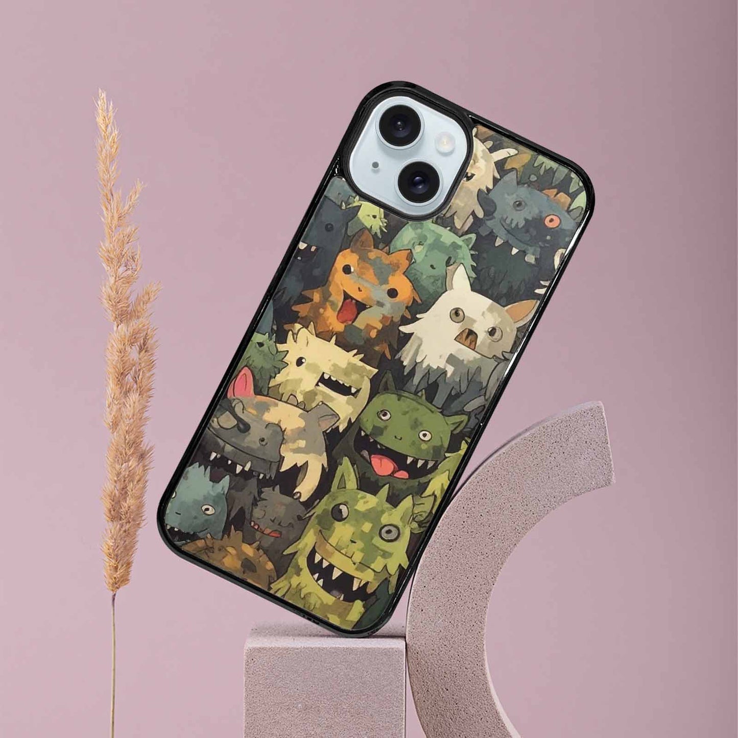 iPhone 15 Plus Case — Monsters Camomonsters Pattern D6o, Custom Phone Case