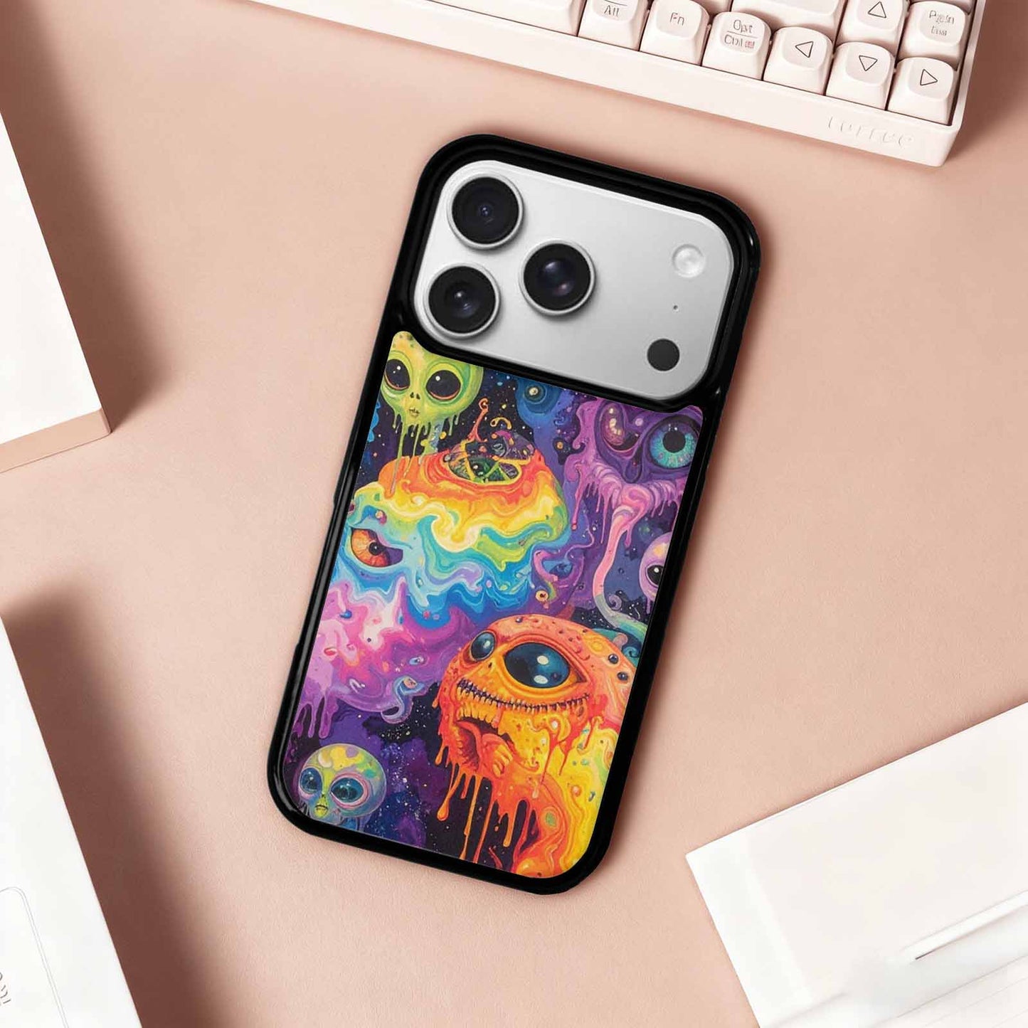 iPhone 17 Pro Case — Aliens Tie Dyemelting Aliens P Tie, Custom Designed Case Cover