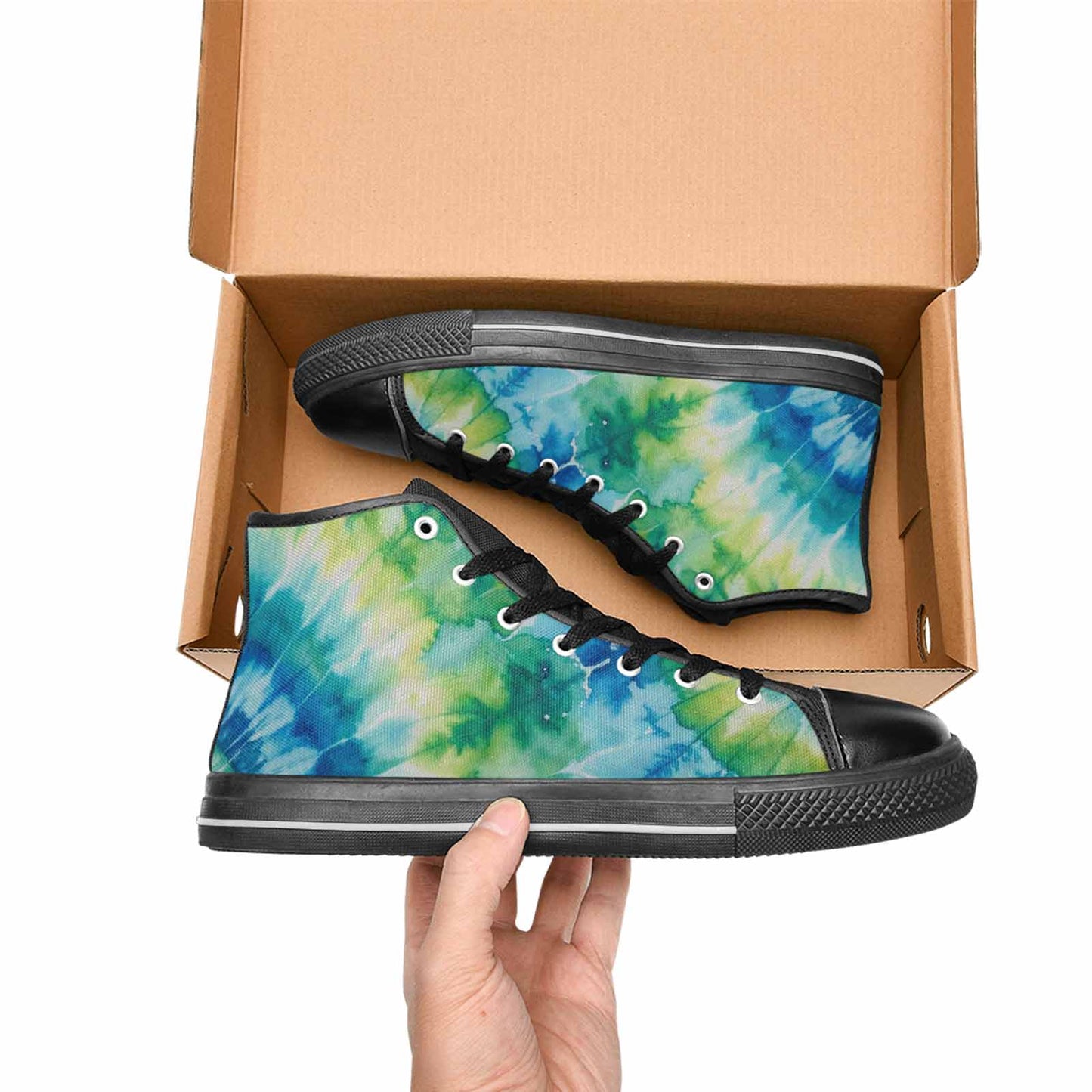 MEN'S Tie Dye Swirl High Top Canvas Dark Academia Shoes