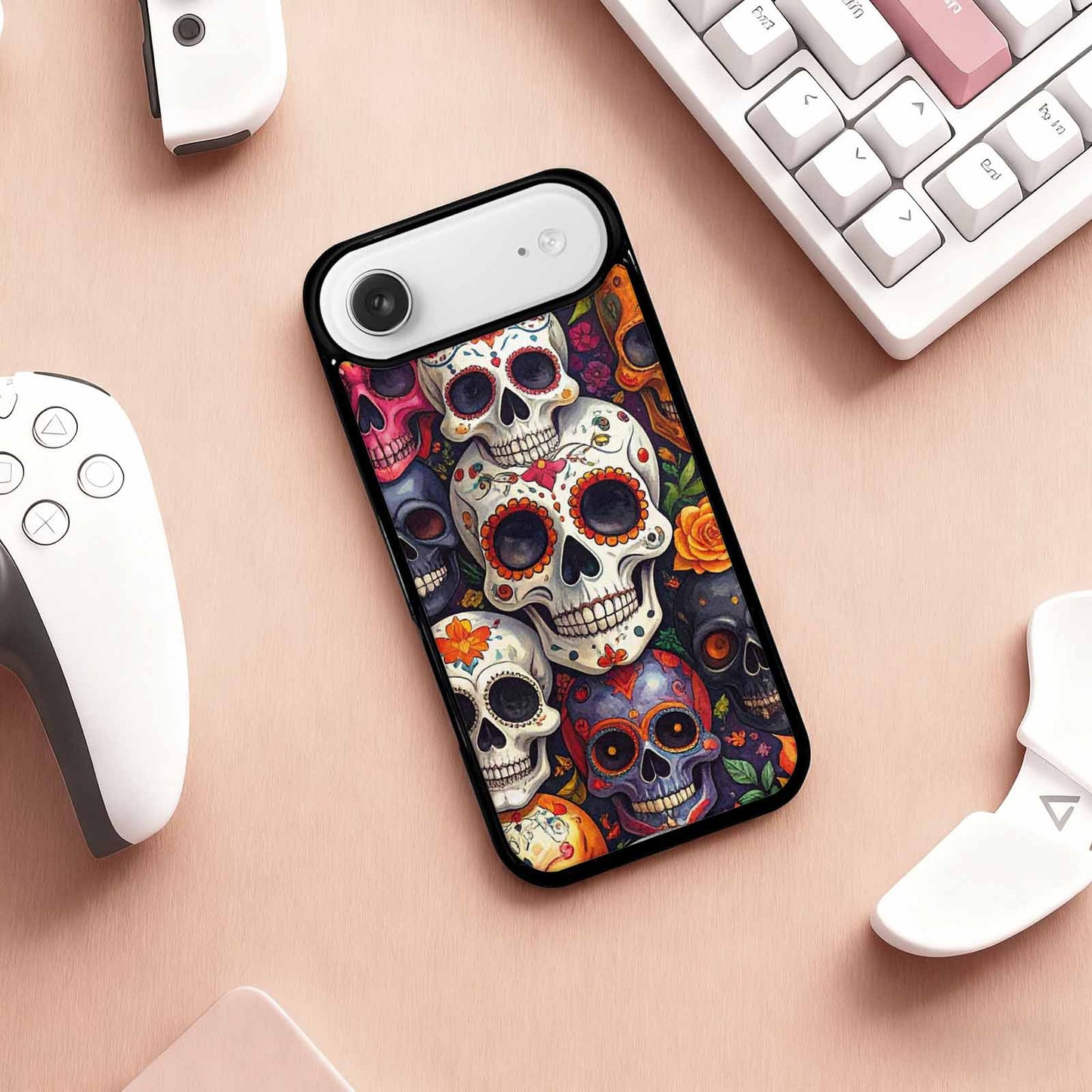 iPhone 17 Air Case — Small Skull Pattern Randomly Varying Gothic, Custom Printed Phone Case