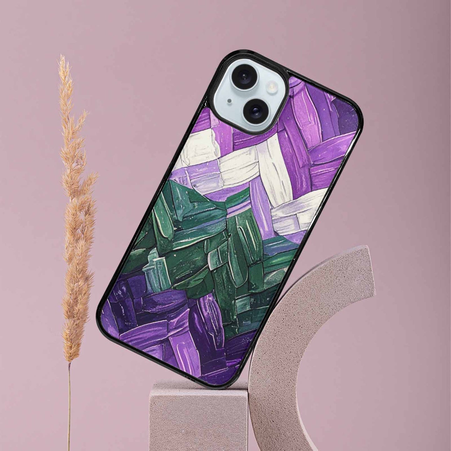 iPhone 15 Plus Case — Genderqueer Flag Color Theme Small Rainbow, Original Design Phone Case