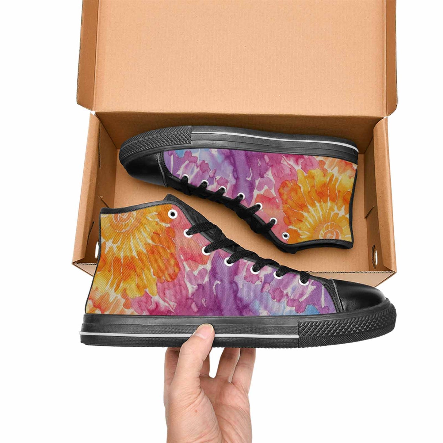 MEN'S Tie Dye Swirl High Top Canvas Vivid Shoes