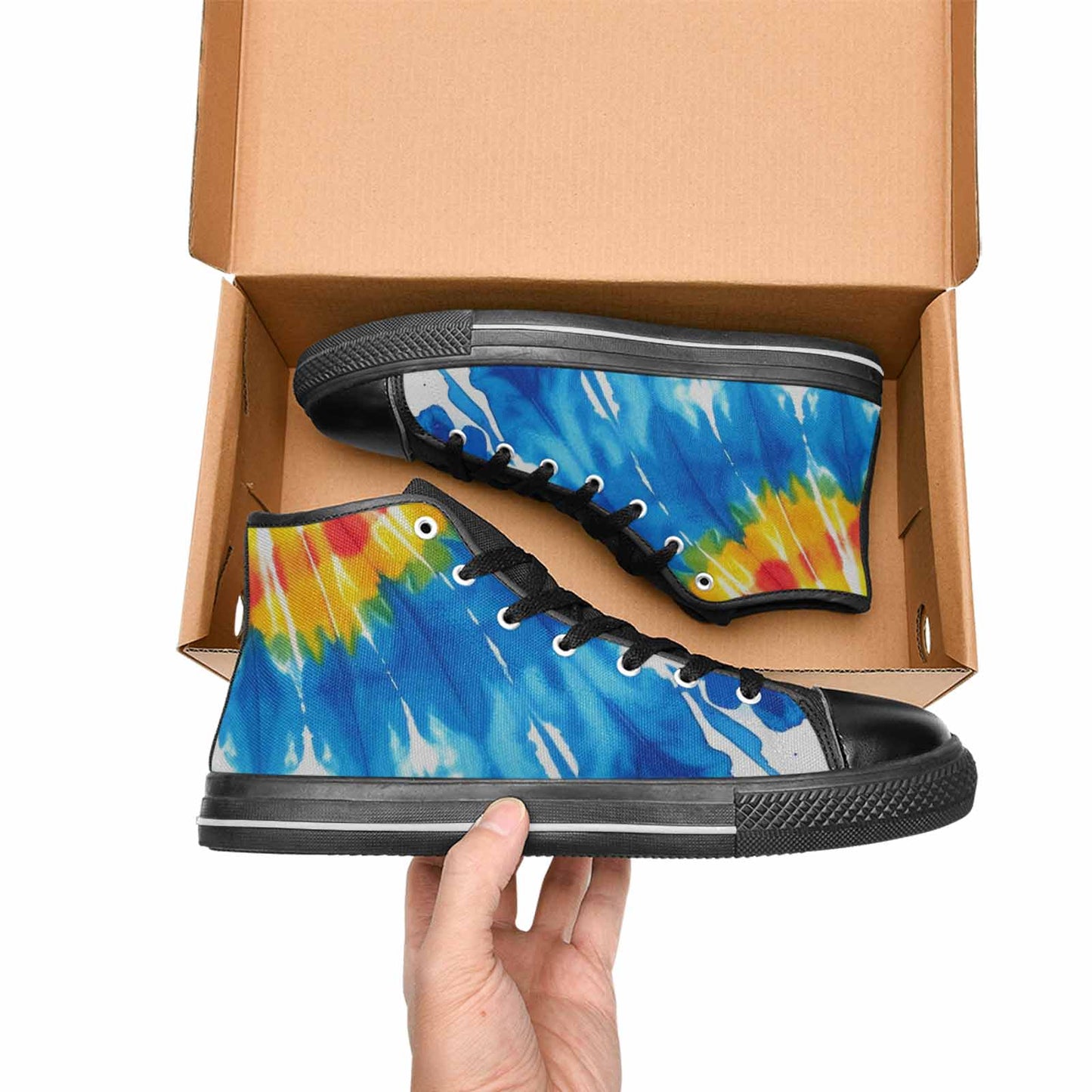 MEN'S Tie Dye Drip High Top Canvas Wallpaper Art Sneakers