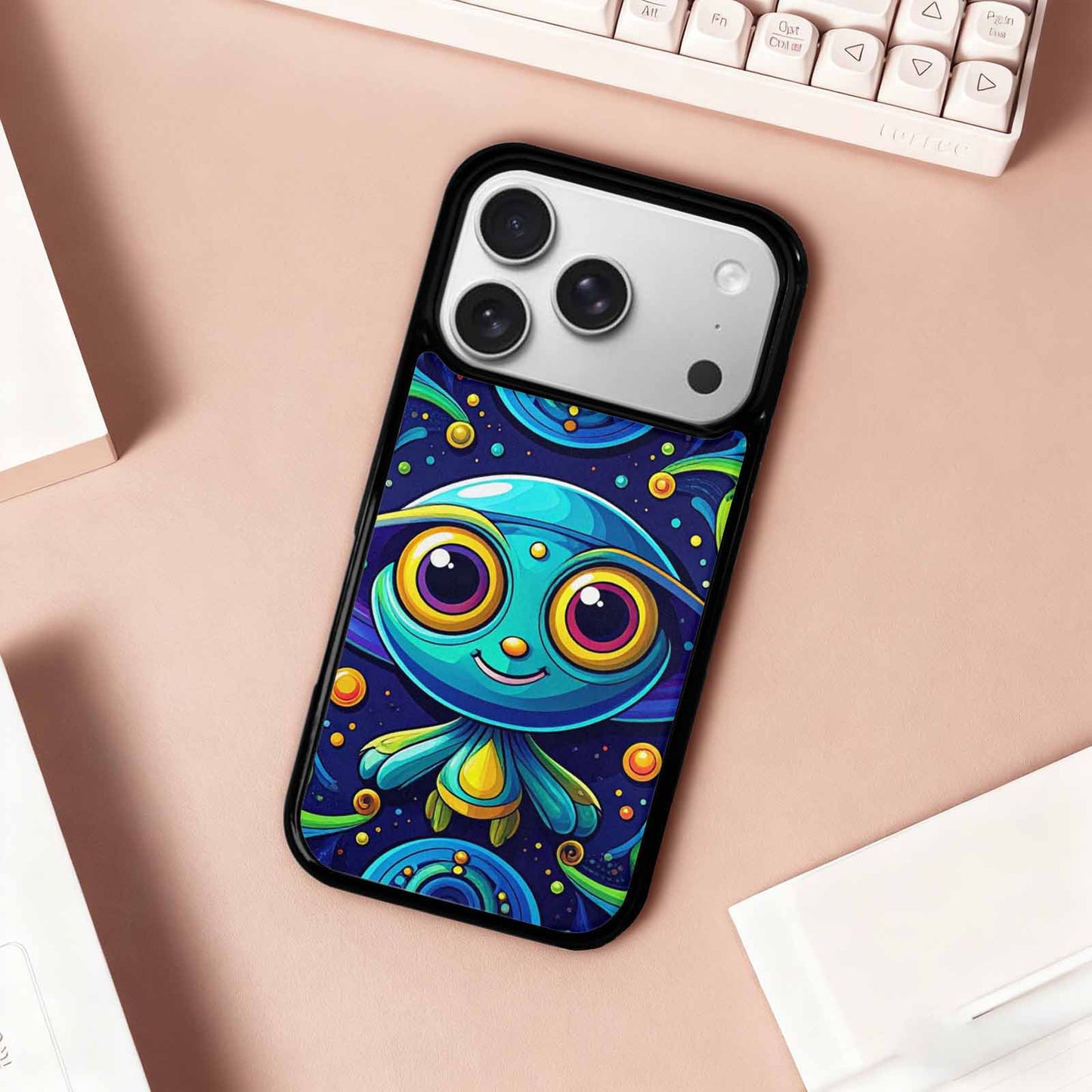 iPhone 17 Pro Case — Alien Ufo Cartoon Art Pattern Alien, Custom Made Phone Cover