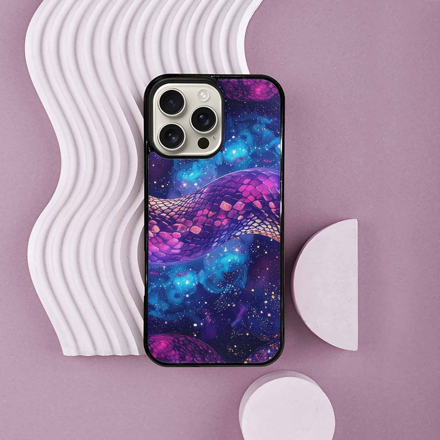 iPhone 16 Pro Max Case — Galaxy Snake Print, Original Design Phone Case