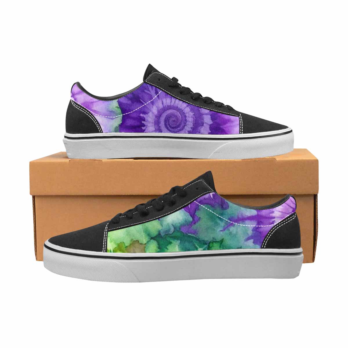 WOMEN'S Tie Dye - Canvas Lace-Up Surreal Custom Sneakers