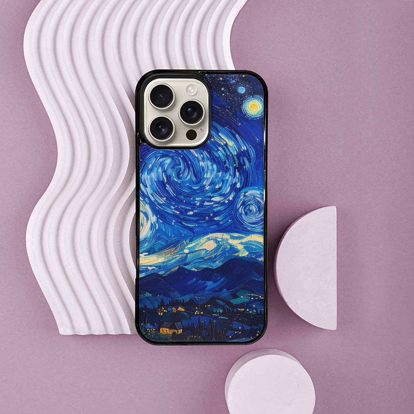 iPhone 16 Pro Max Case — Starry Night Van Gogh Paint Art, Custom Phone Case