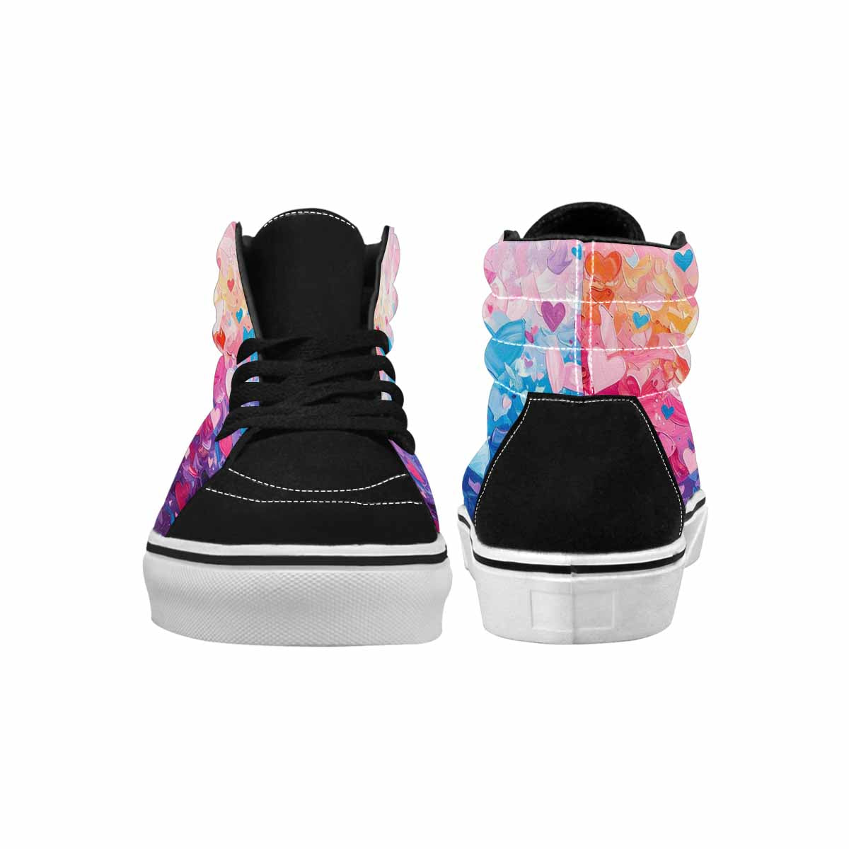 MEN'S Transgender Pride Flag High Top Canvas Vibrant Chaos Sneakers