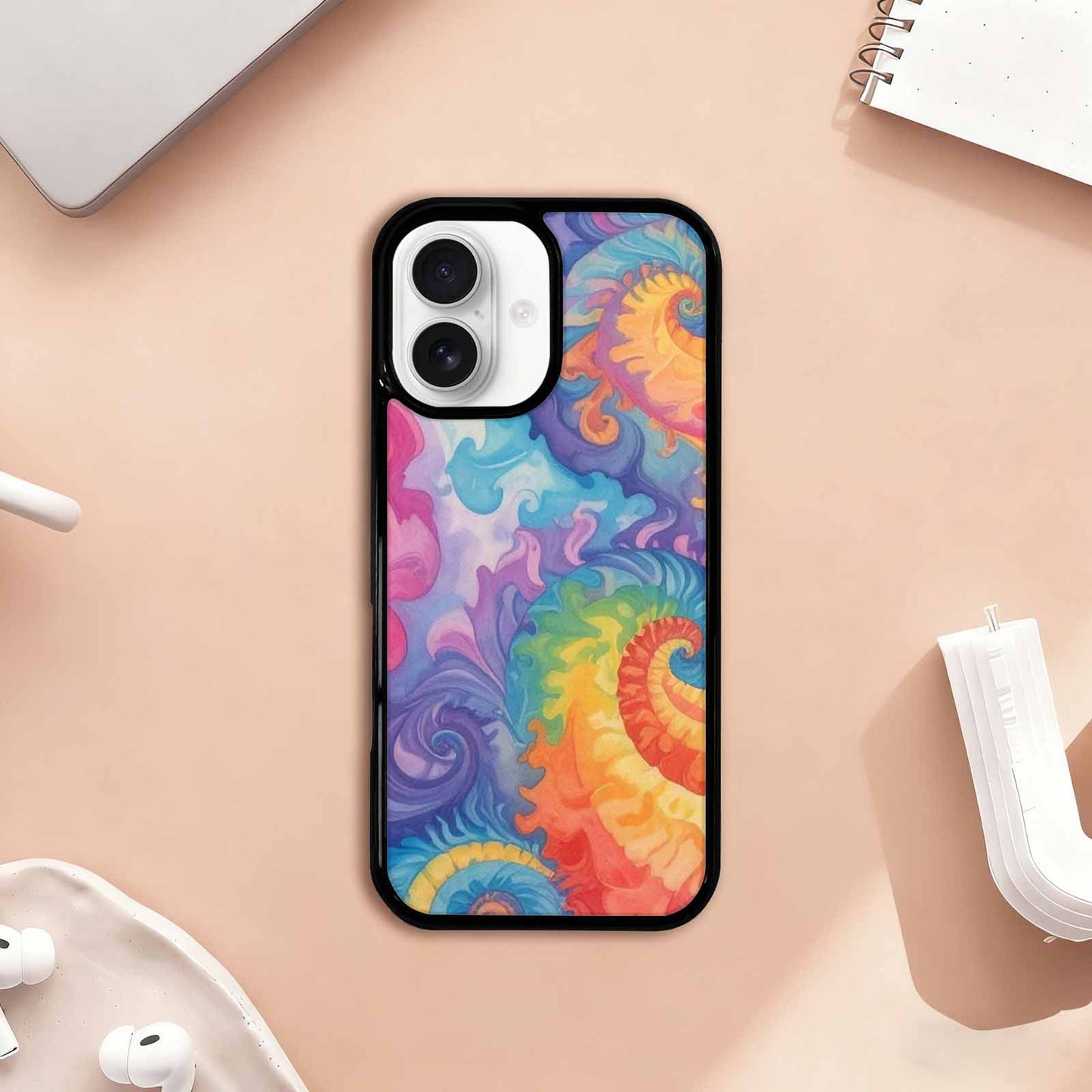 iPhone 17 Case — Tie Dye Swirls Tie Dye Tie, Custom Designed Case Cover