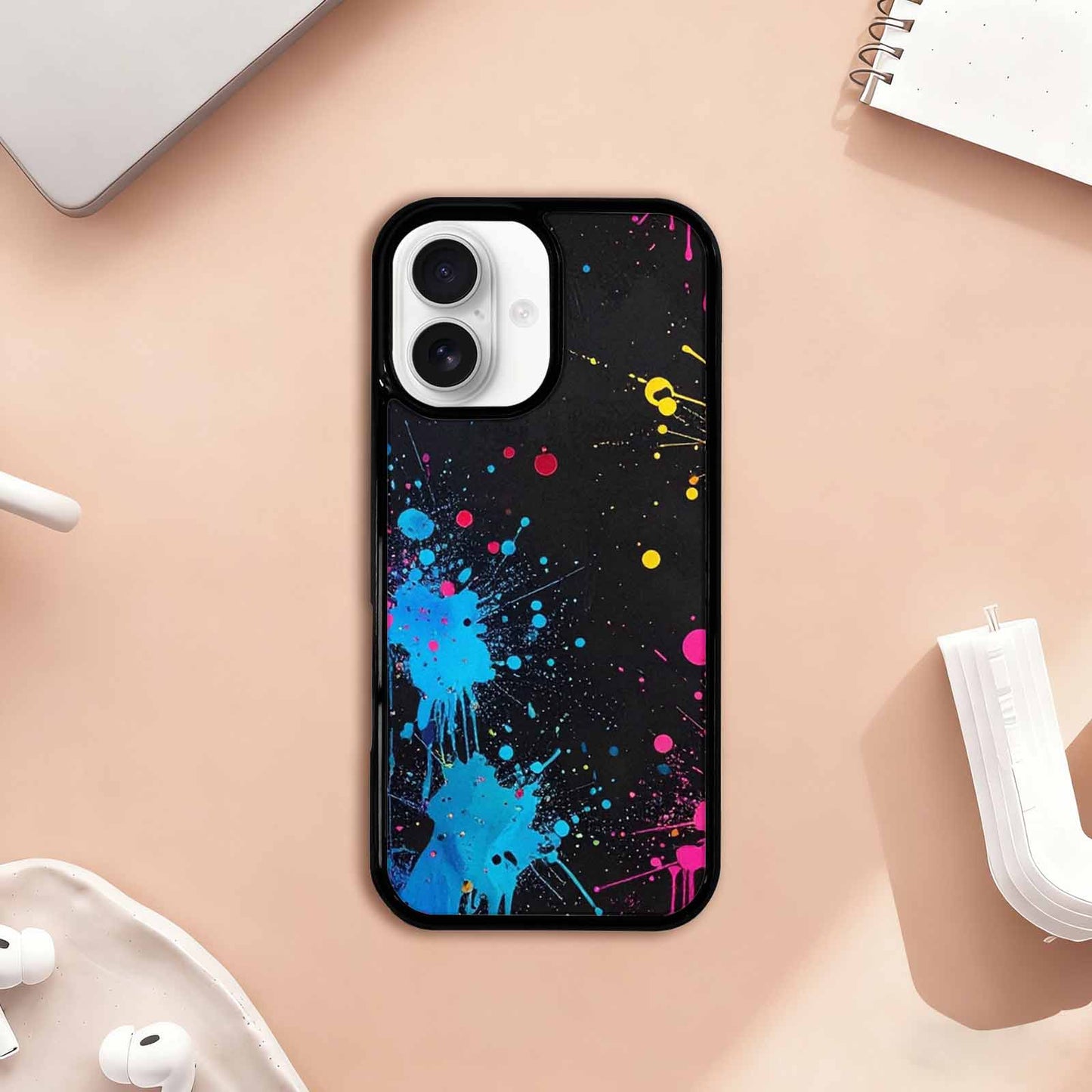 iPhone 17 Case — Small Paint Splatter Pattern, Original Art, Customized Protective Case