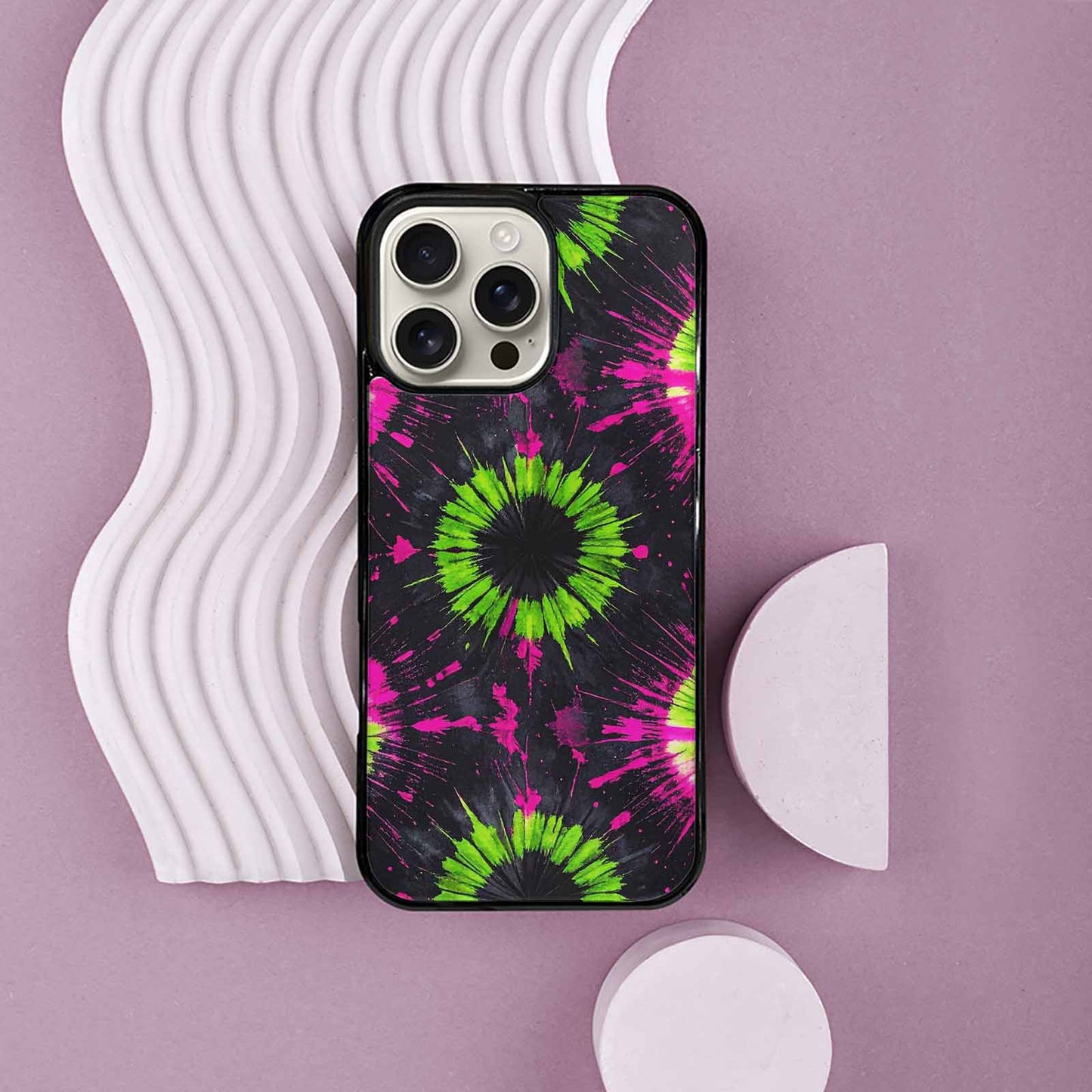 iPhone 16 Pro Max Case — Acid Wash Tie Dye Neon, Custom Made Phone Cover