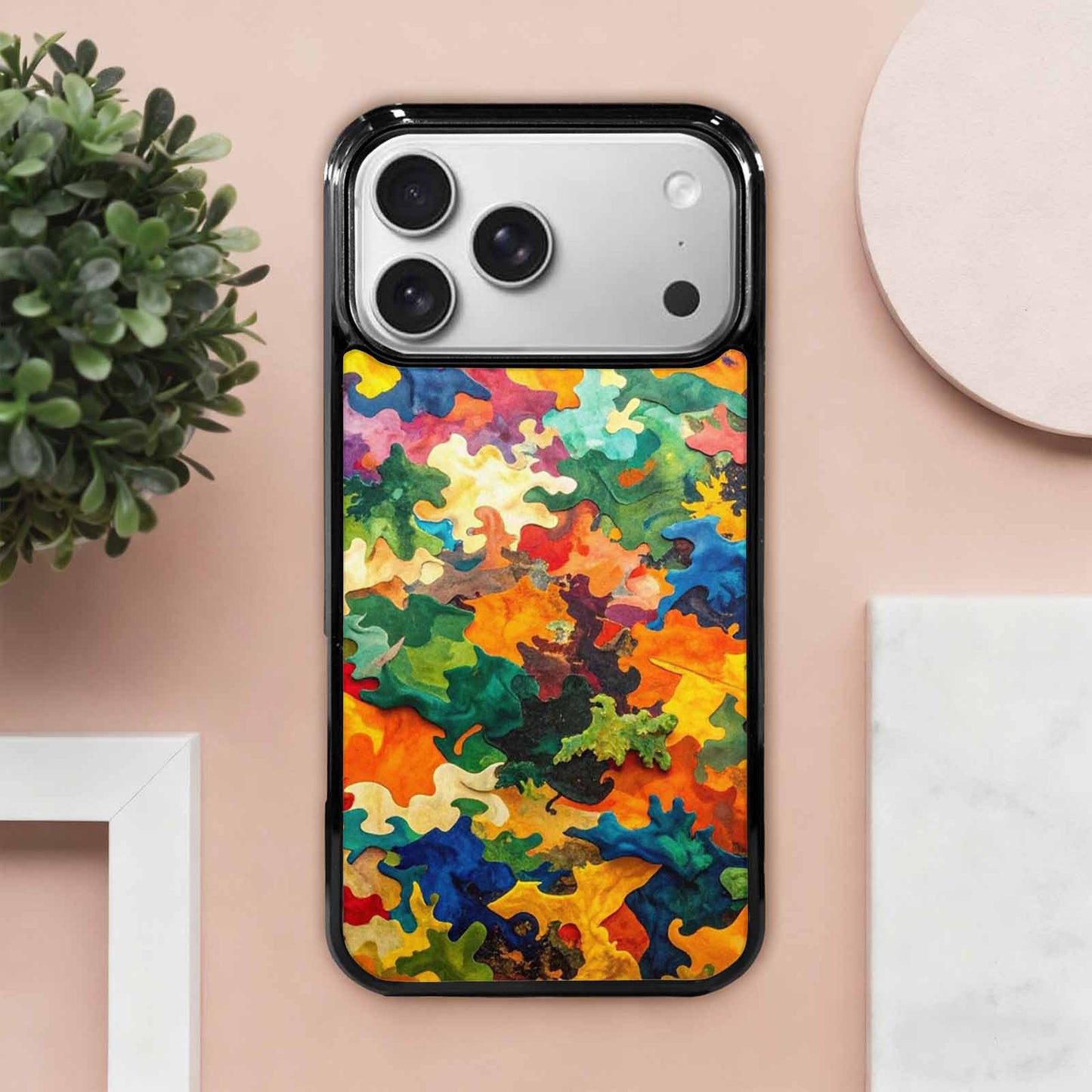 iPhone 17 Pro Max Case — Camo Patches Full Color Camo, Customized Protective Case