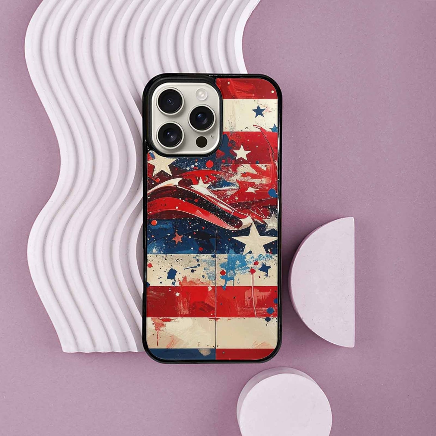 iPhone 16 Pro Max Case — Patriotic Stars And Stripes American Stars, Custom Art Phone Cover
