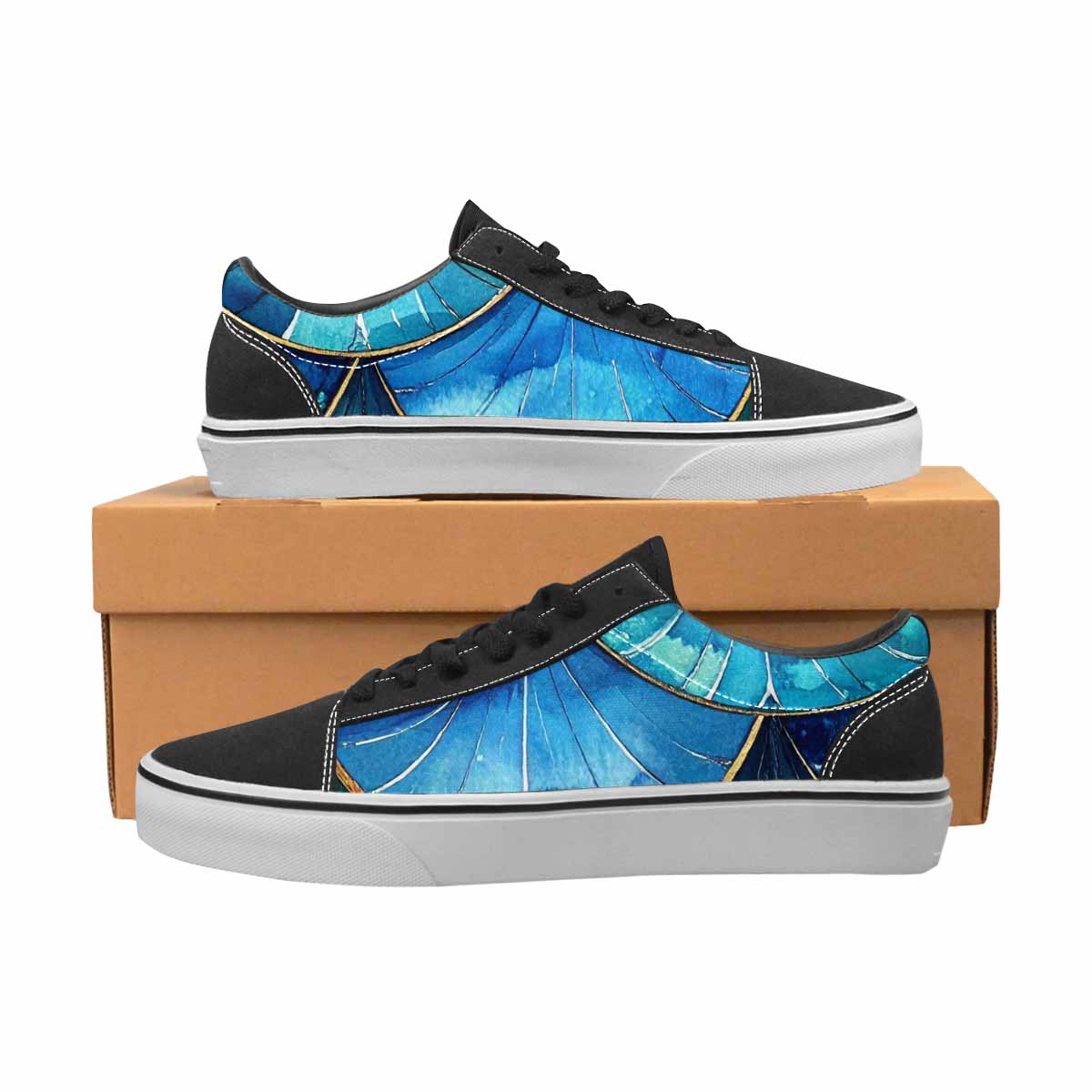 WOMEN'S Mermaid Scale Canvas Lace-Up Dreamcore Custom Sneakers
