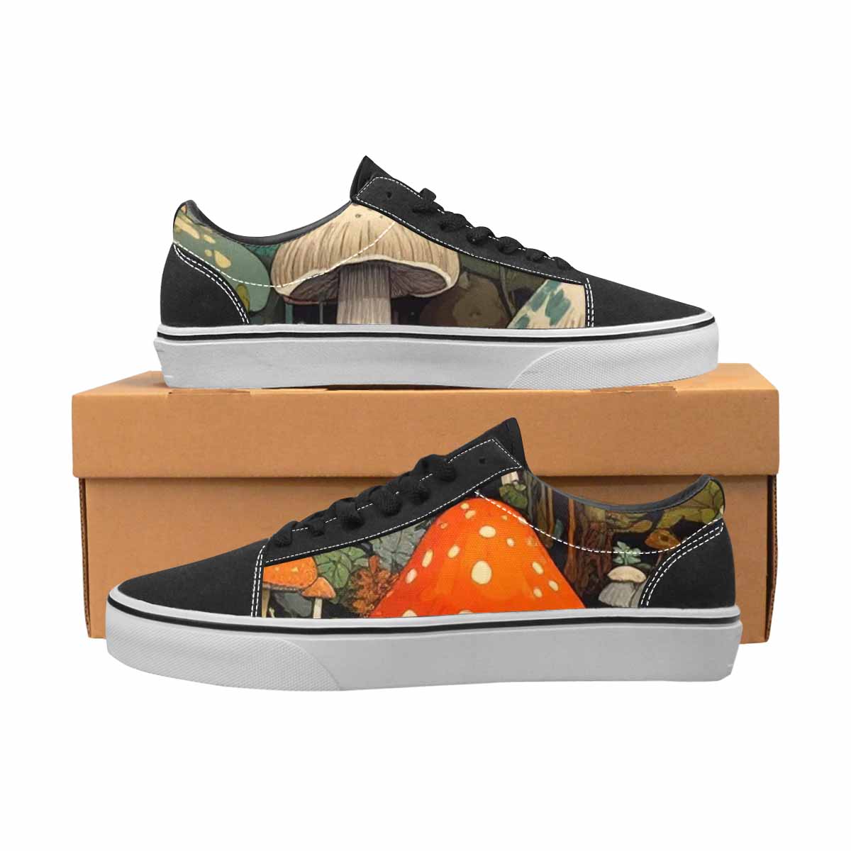 WOMEN'S Mushrooms Camo Mushrooms Lace-Up Canvas Grunge Shoes