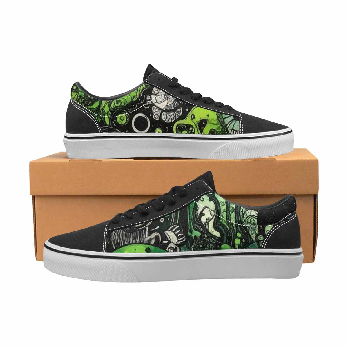 WOMEN'S Sea Creature Burst Lace-Up Canvas Cottagecore Custom Sneakers