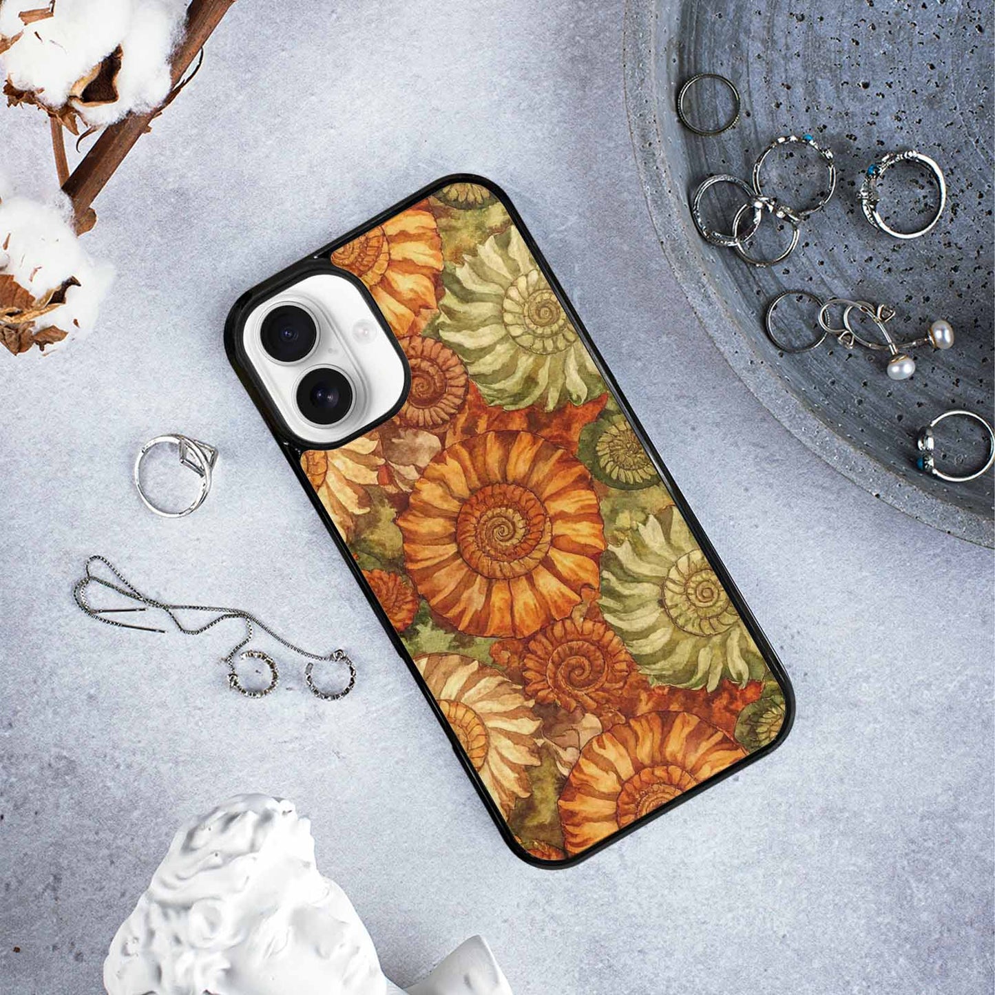 iPhone 16 Plus Case — Tie Dye Earth Tones Blended Overlapping, Custom Designed Case Cover