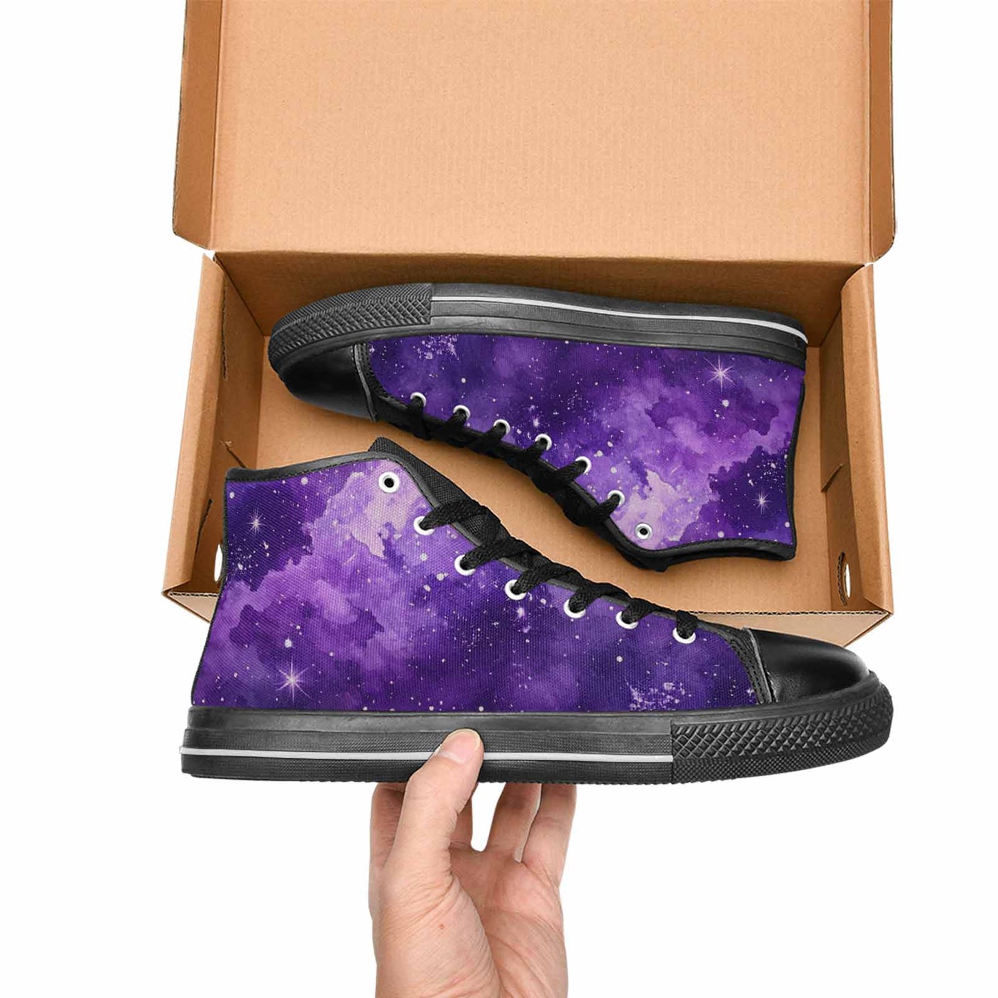 MEN'S Galaxy Art - High Top Canvas Surreal Shoes