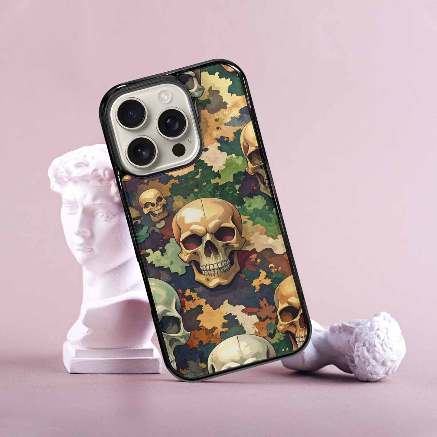 iPhone 16 Pro Case — Skulls Camoskulls Pattern Hu A0j, Custom Print Case Cover