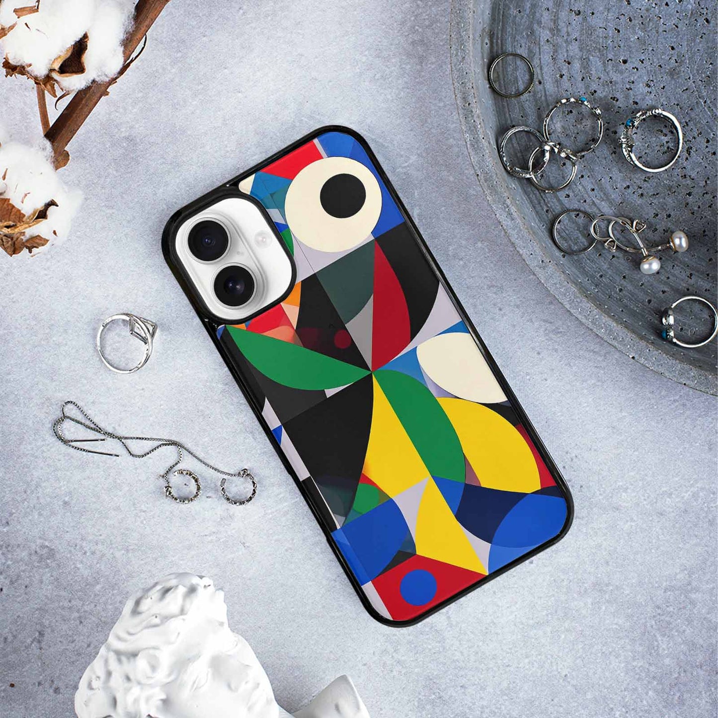 iPhone 16 Plus Case — 1960s Mod Cartoon Art Pattern, Custom Art Phone Cover