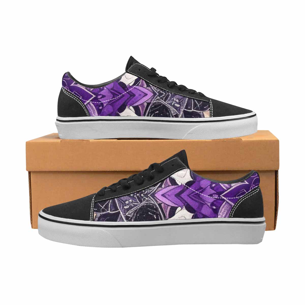 MEN'S Mandala Canvas Lace-Up Neon Fantasy Custom Sneakers