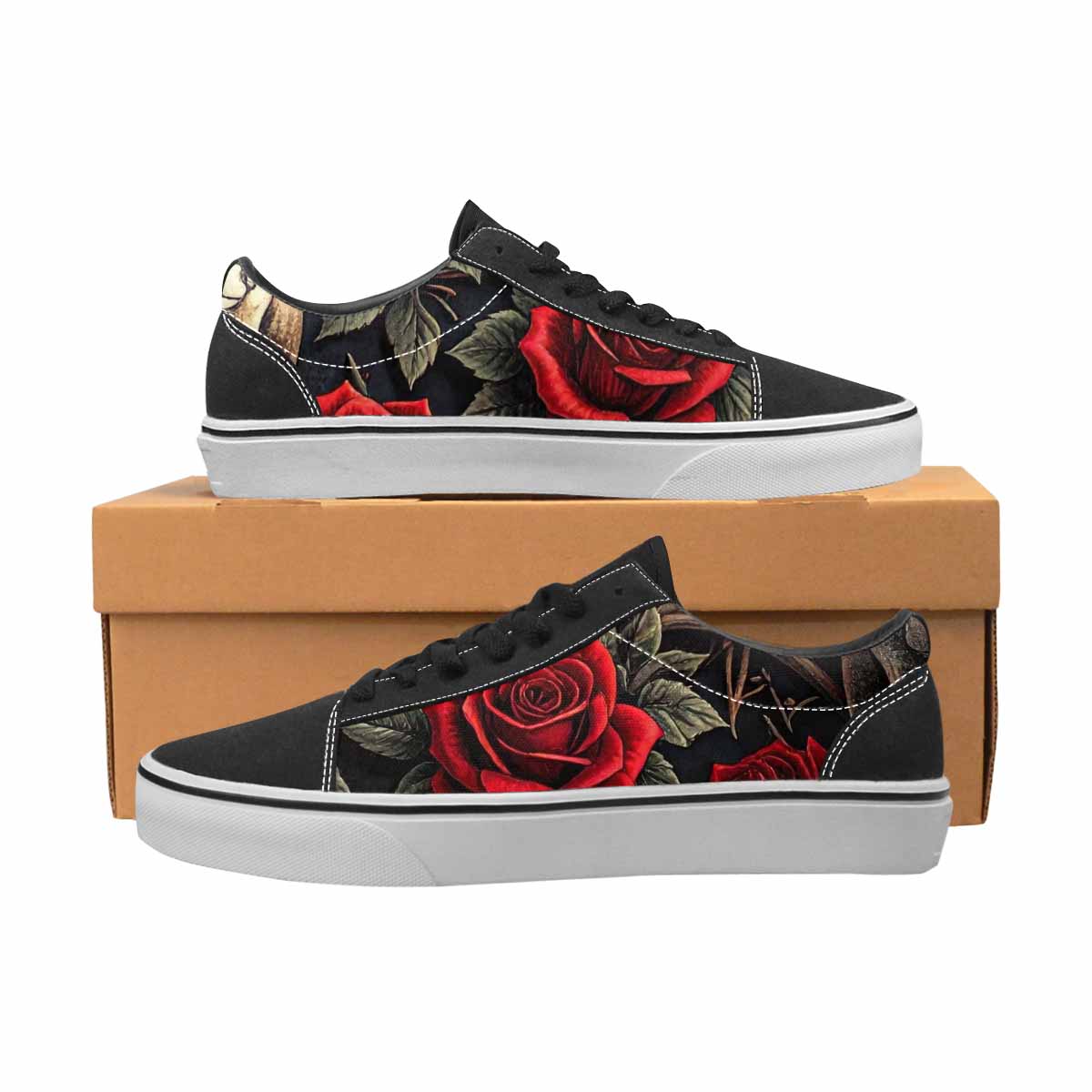 MEN'S Gothic Skulls Roses Canvas Lace-Up Cottagecore Shoes