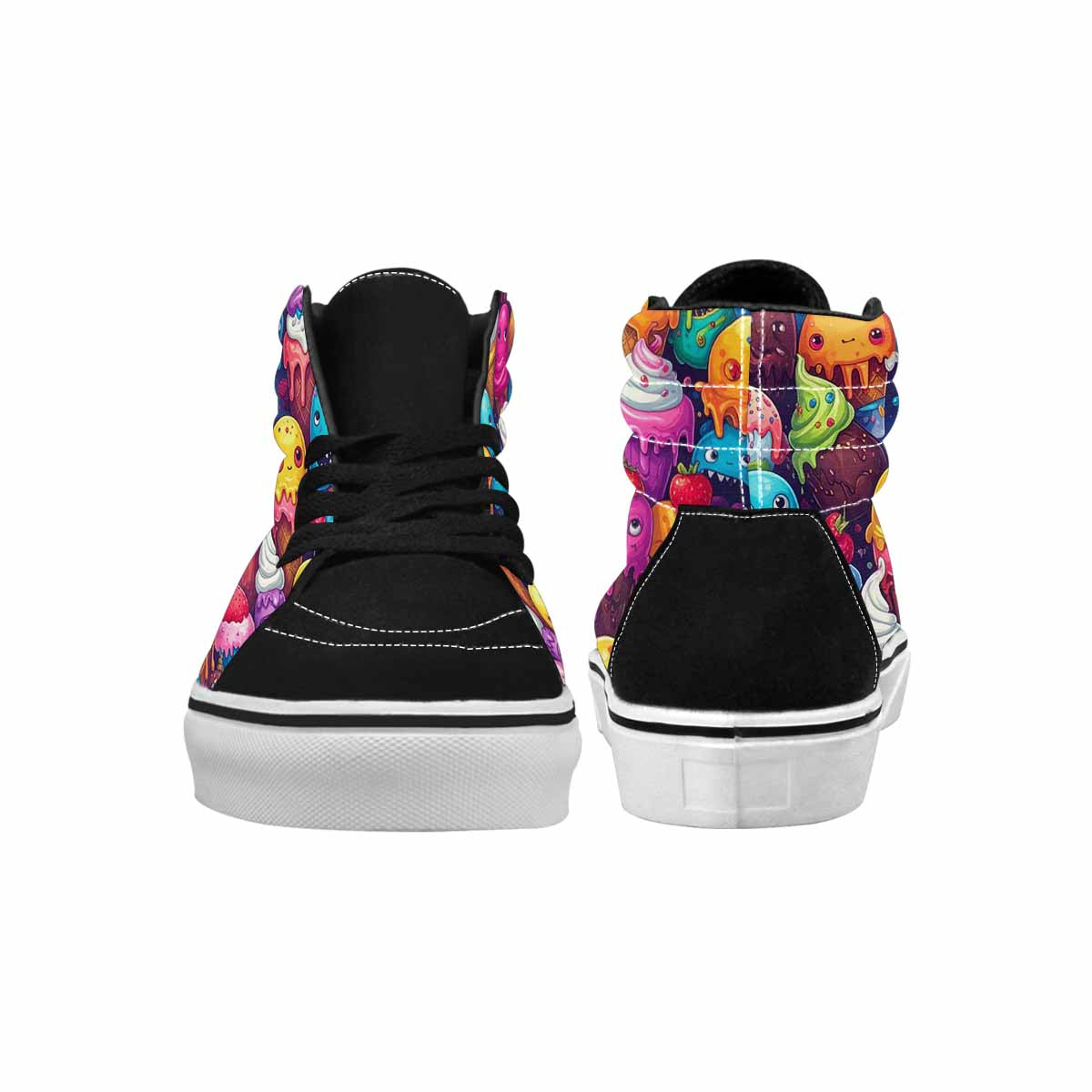 MEN'S Melting Ice Cream Monster High Top Canvas Dark Academia Custom Sneakers