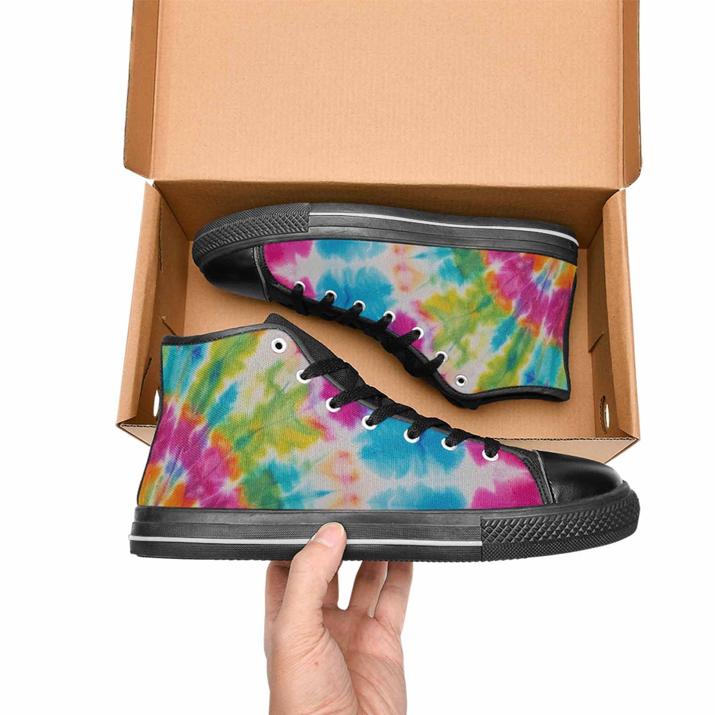 WOMEN'S Tie Dye Rainbow Twist High Top Canvas Dreamcore Shoes