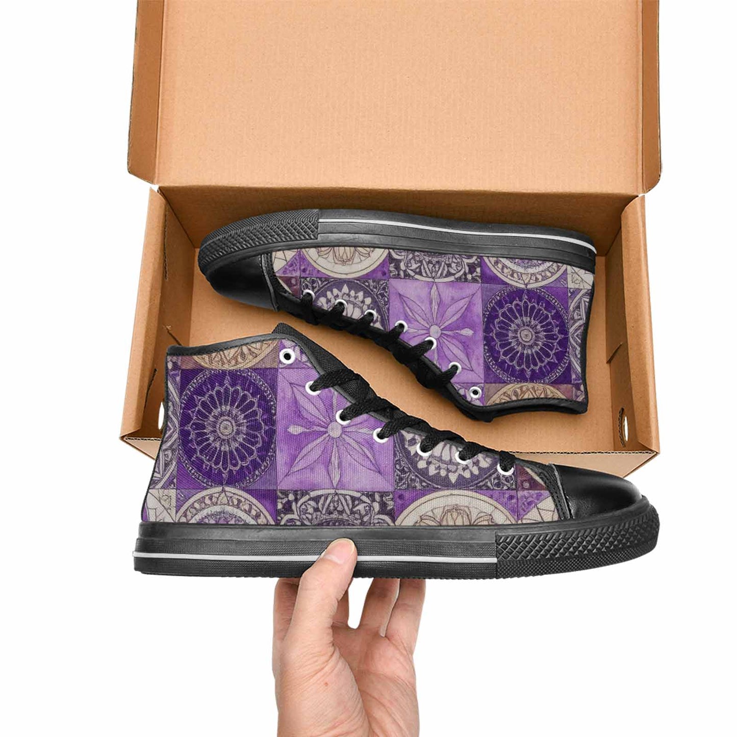 MEN'S Mandala High Top Canvas Aesthetic Custom Shoes