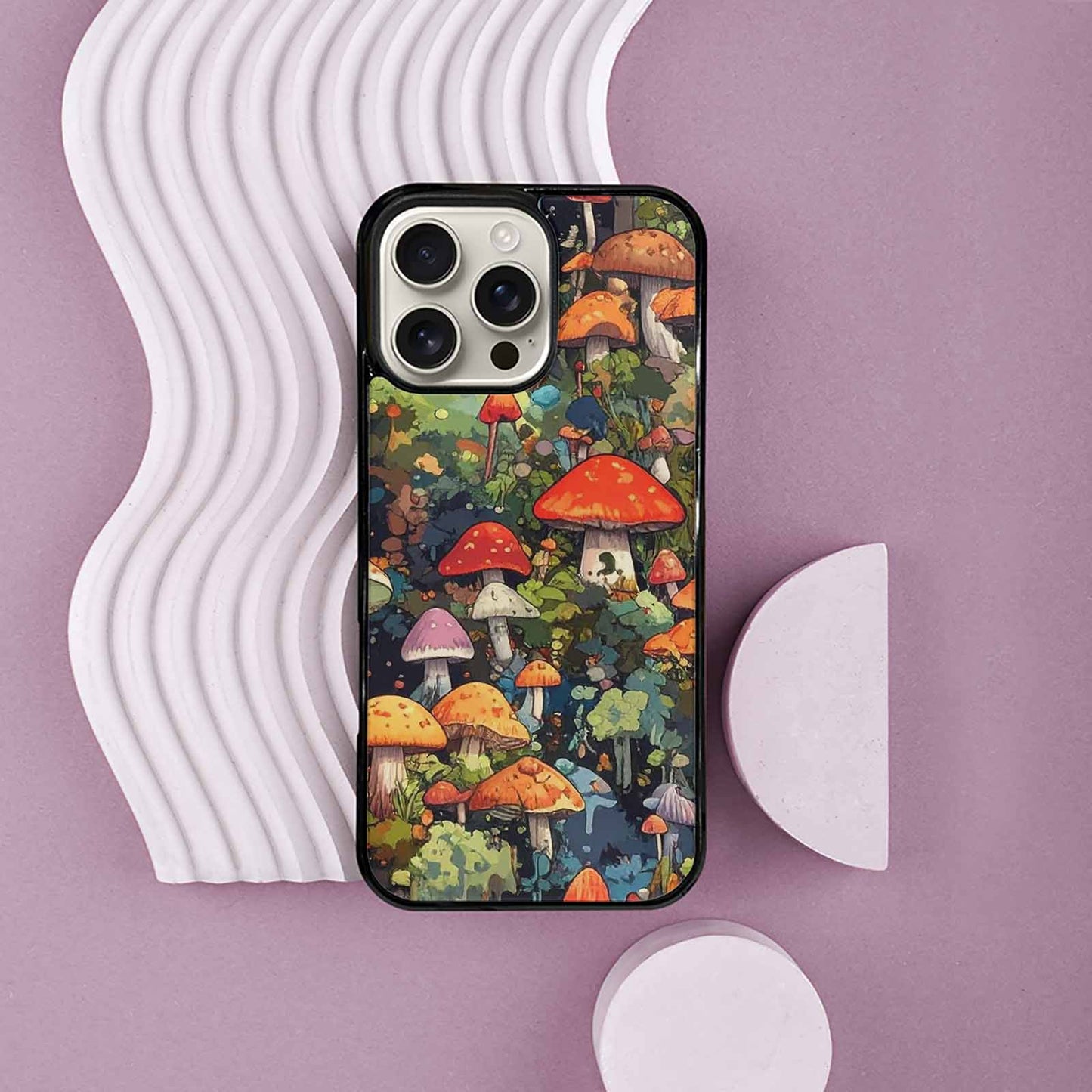 iPhone 16 Pro Max Case — Mushrooms Camomushrooms Patter Big, Custom Print Case Cover