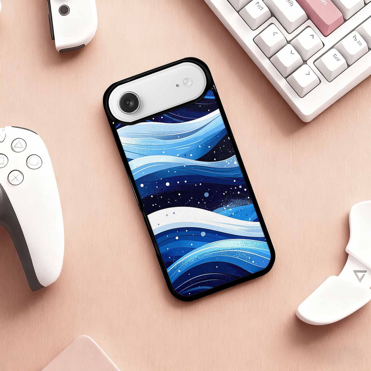 iPhone 17 Air Case — Glossy Winter Wave Seamless Cartoon Cute, Original Design Phone Case