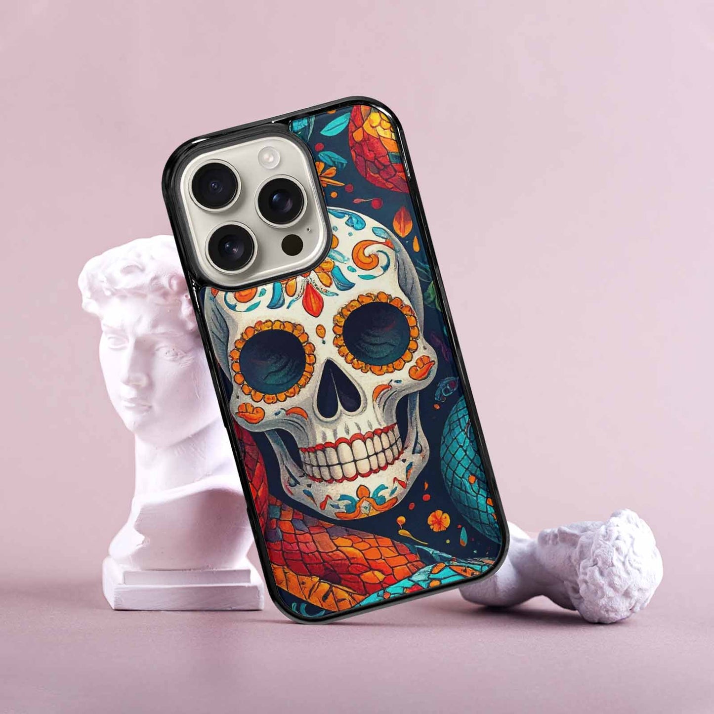 iPhone 16 Pro Case — Snake Skulls Print Alt Custom, Custom Phone Case