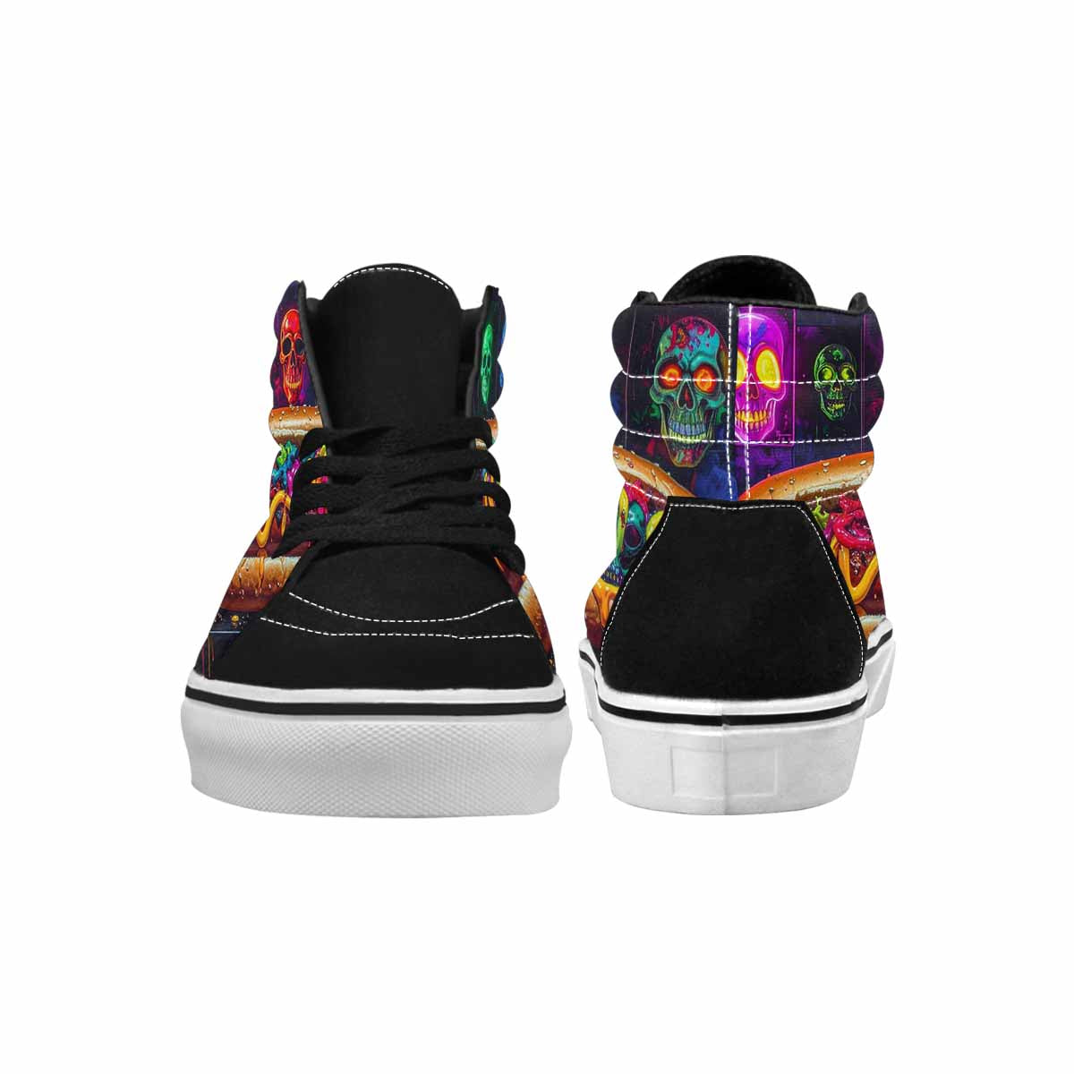 MEN'S Toxic Skeleton Hot Dog High Top Canvas Aesthetic Custom Shoes