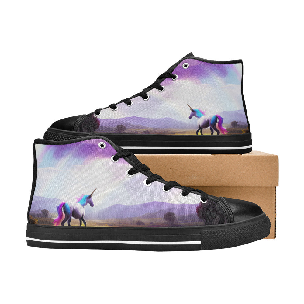WOMEN'S Unicorn Beauty Art High Top Canvas Dreamcore Sneakers