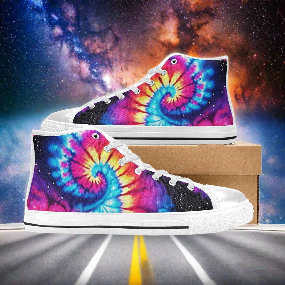 Aurora Borealis Crimson Black Unique Bold Art - Freaky Shoes