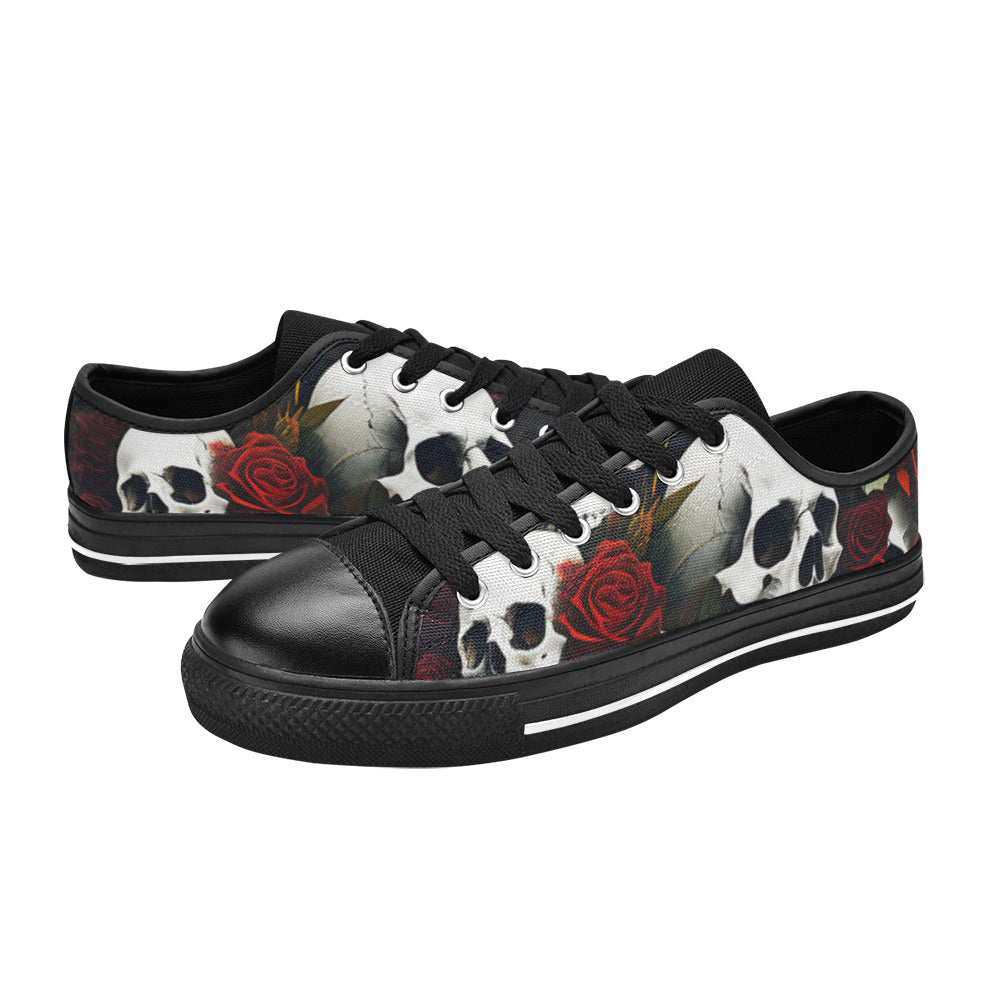 MEN'S Rose Skulls Dark 6 Canvas Y2K Shoes