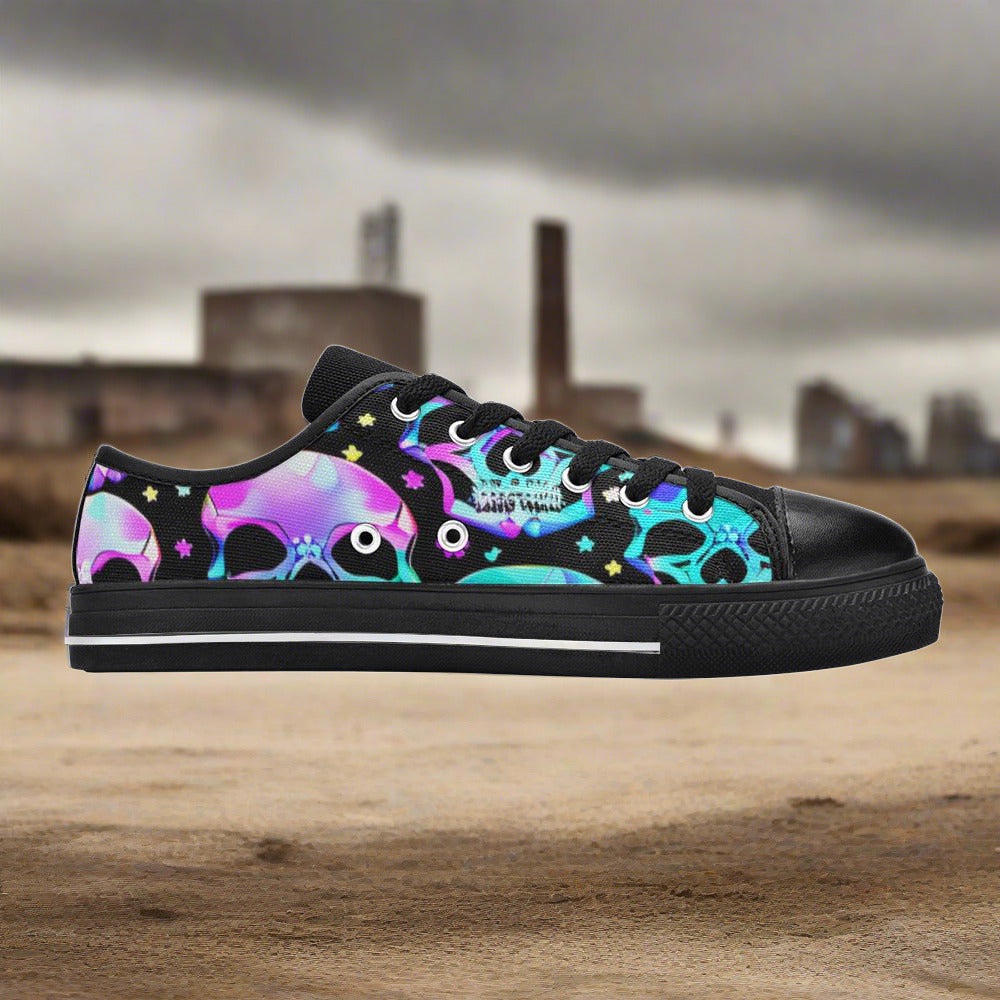 Cherry Blossom Vivid Multicolor Wearable WOMEN Bold Art - Freaky Shoes | Custom Art Sneakers