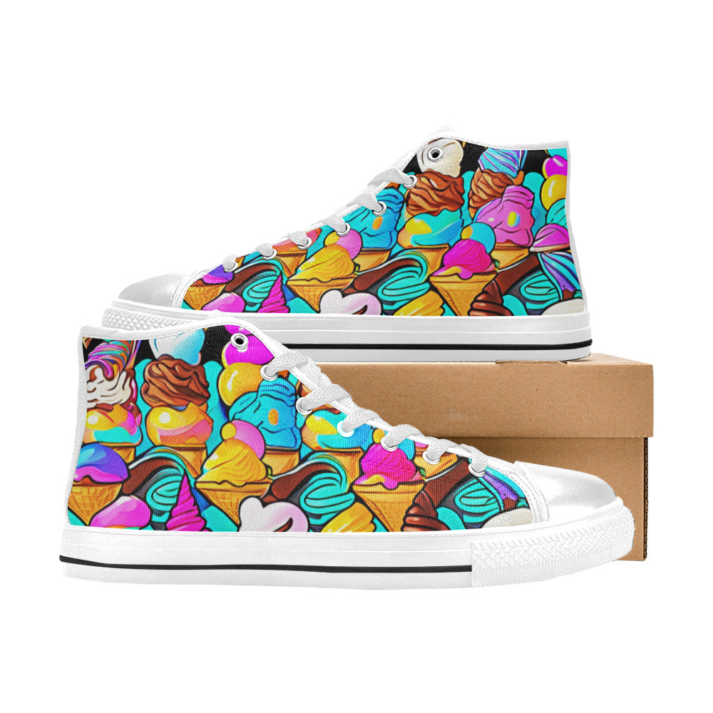 MEN'S Ice Cream Ice Cream High Top Canvas Neon Fantasy Sneakers