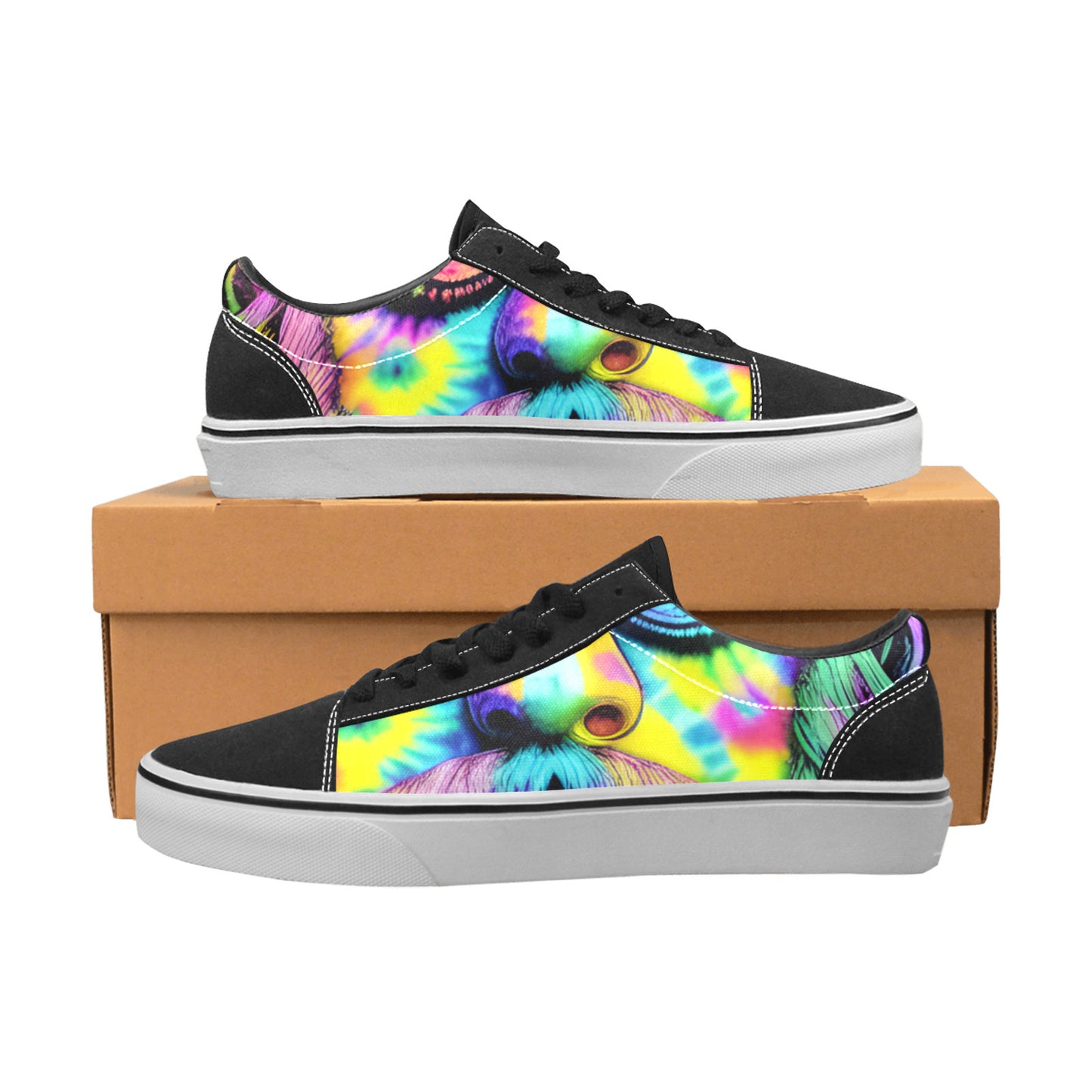 MEN'S Tie Dye Guy Low Top Skateboarding Vivid Custom Shoes