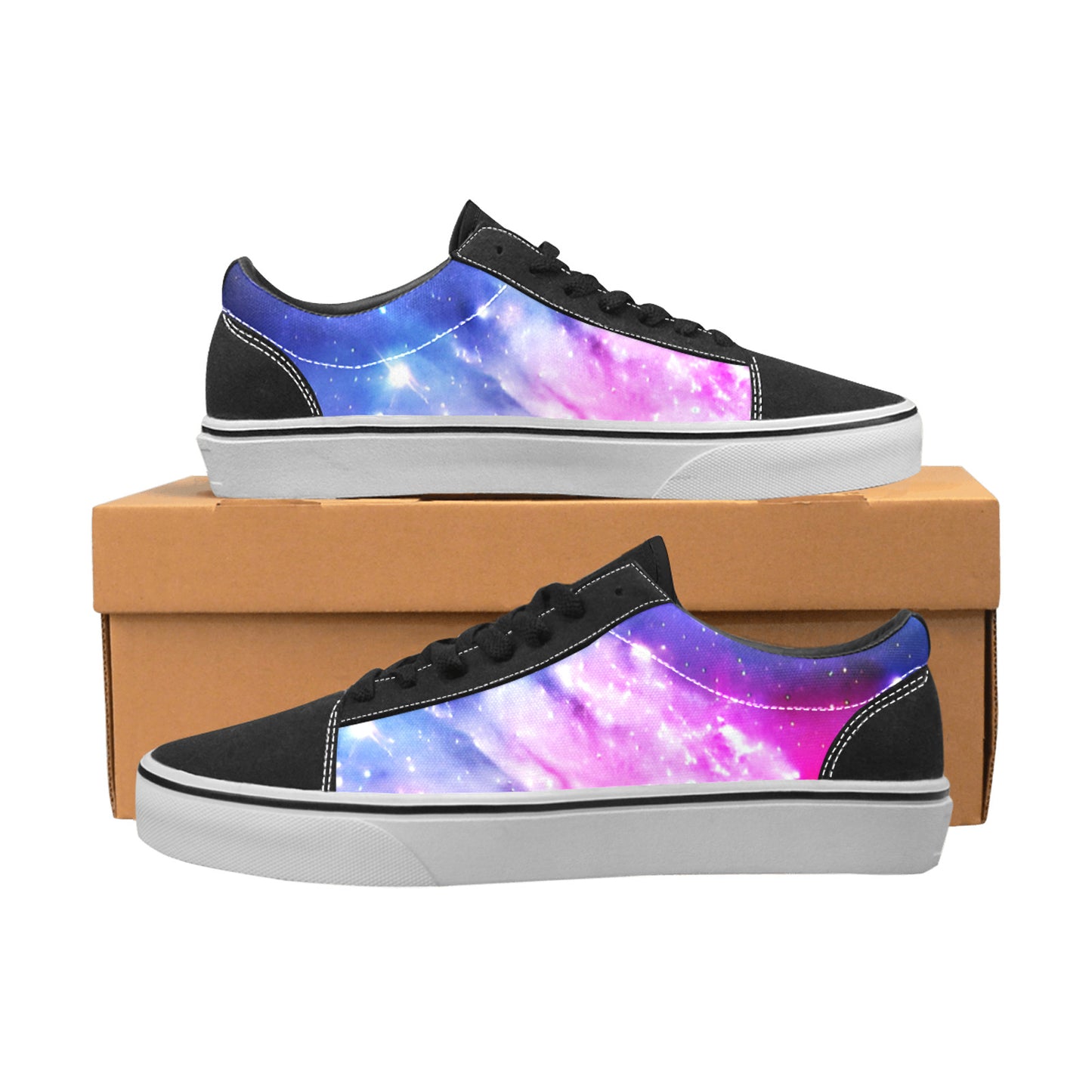 WOMEN'S Galaxy Art Out Space Low Top Skateboarding Dark Academia Custom Sneakers