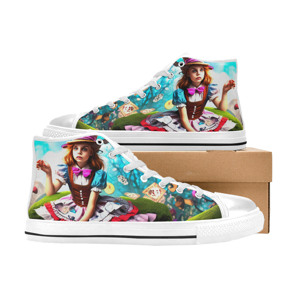 MEN'S Creepy Wonderland Character Surreal High Top Canvas Vibrant Chaos Custom Shoes