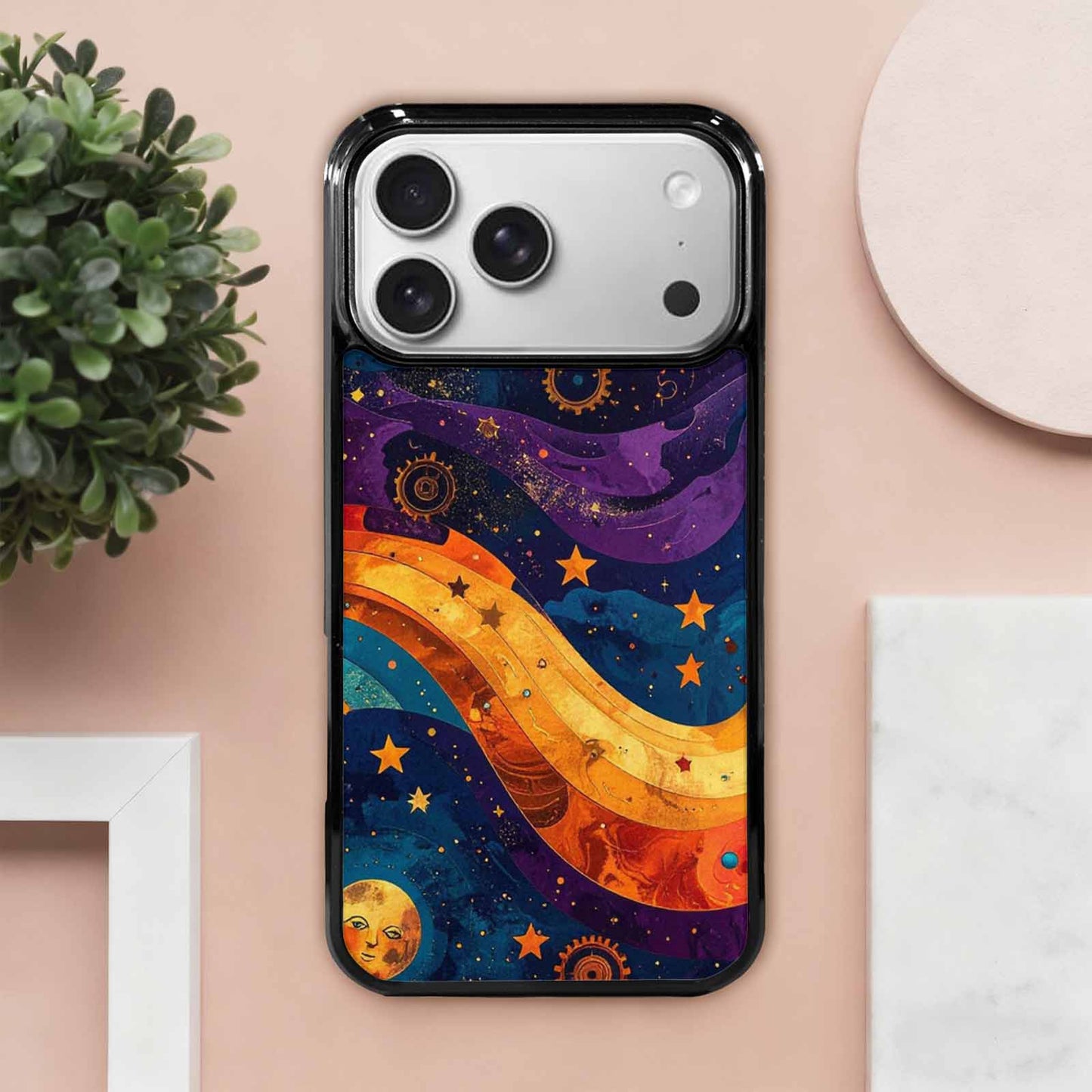 iPhone 17 Pro Max Case — Steampunk Galaxy Art Seamless Galaxy Space, Original Design Phone Case