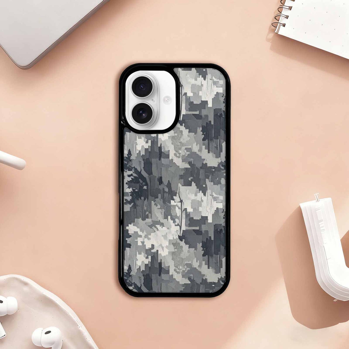 iPhone 17 Case — Small Military Camouflage Blotch Camo, Personalized Phone Case