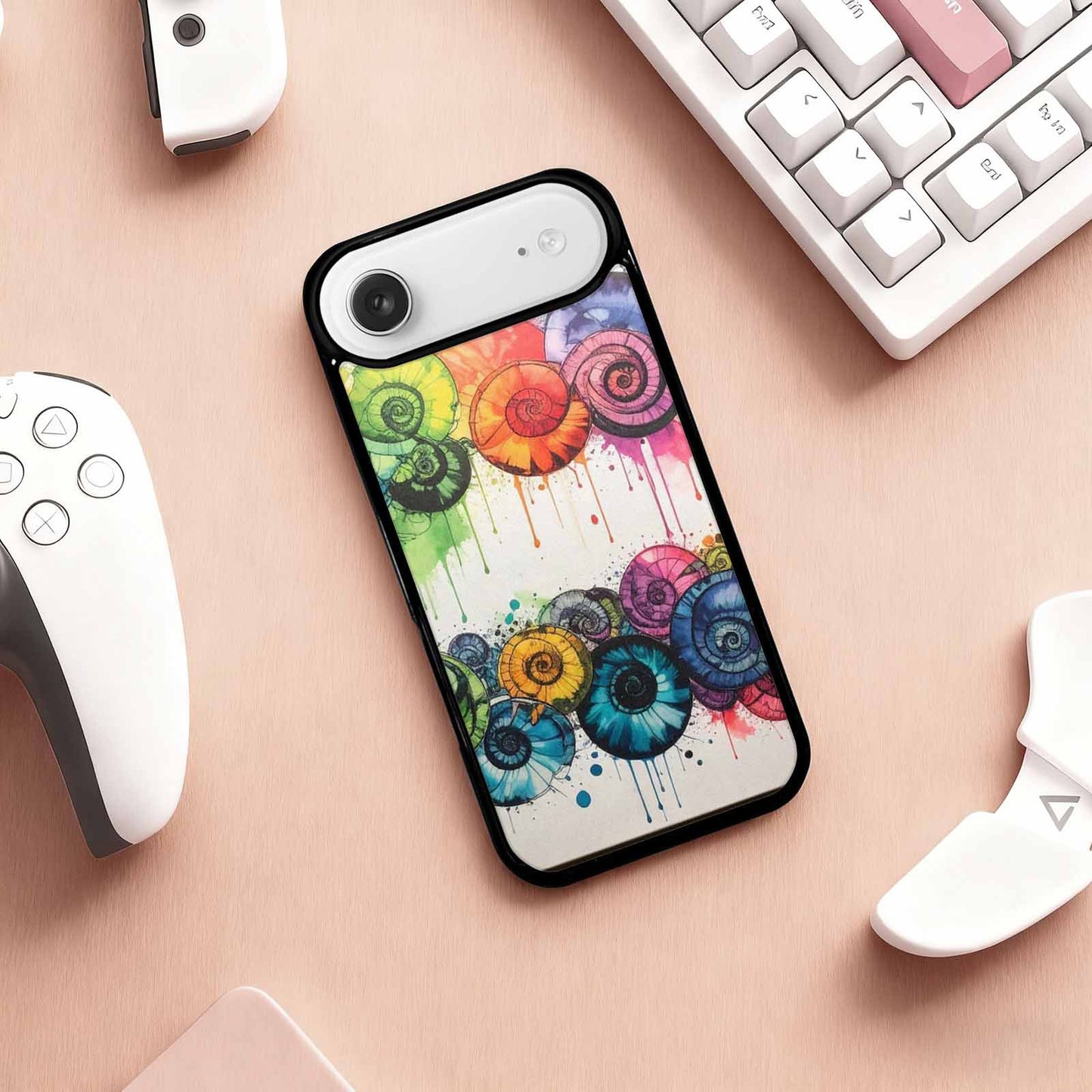 iPhone 17 Air Case — Black Green Ink Tie Dye Tie, Custom Phone Case