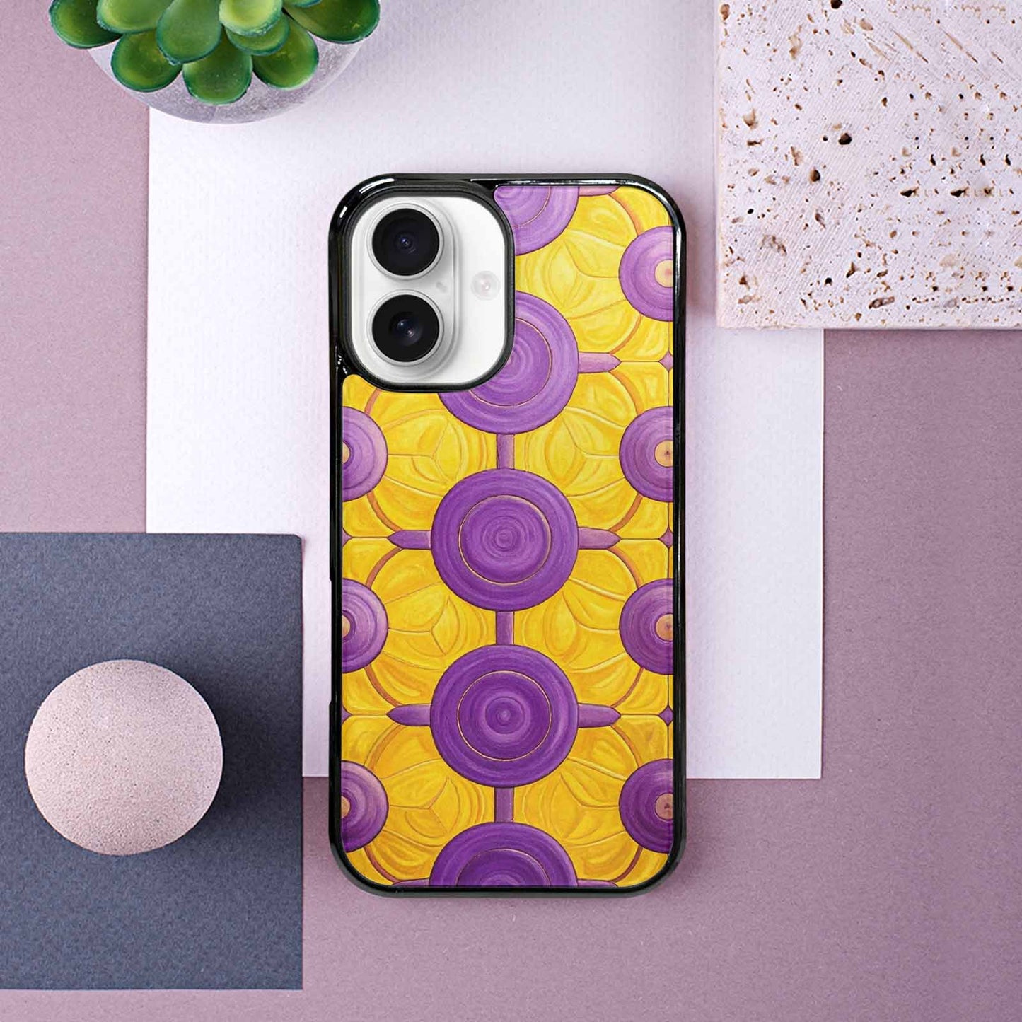 iPhone 16 Case — Intersex Flag Color Theme Small Rainbow, Unique Phone Case Design