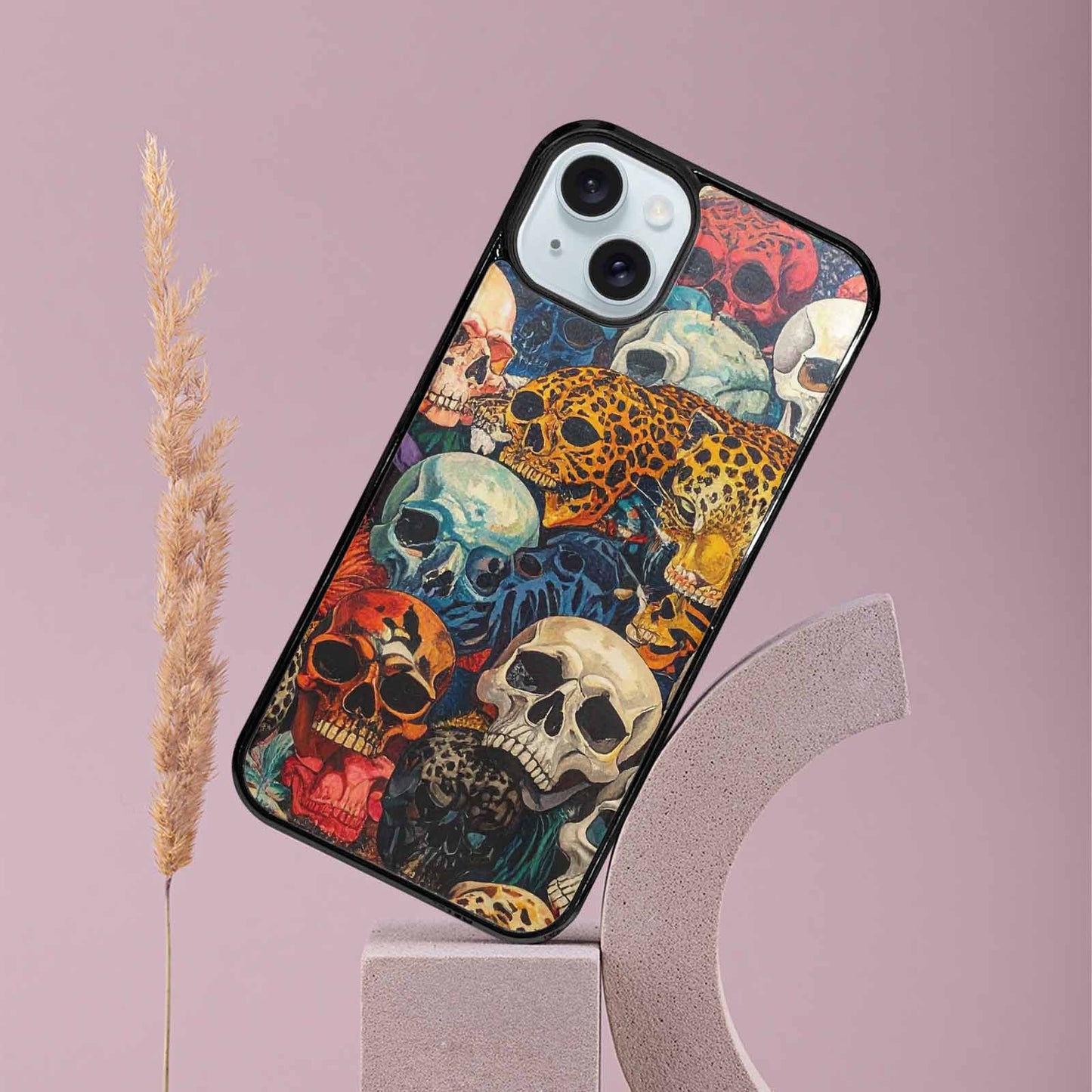 iPhone 15 Plus Case — Skulls Animal Printskulls Patt, Custom Made Phone Cover