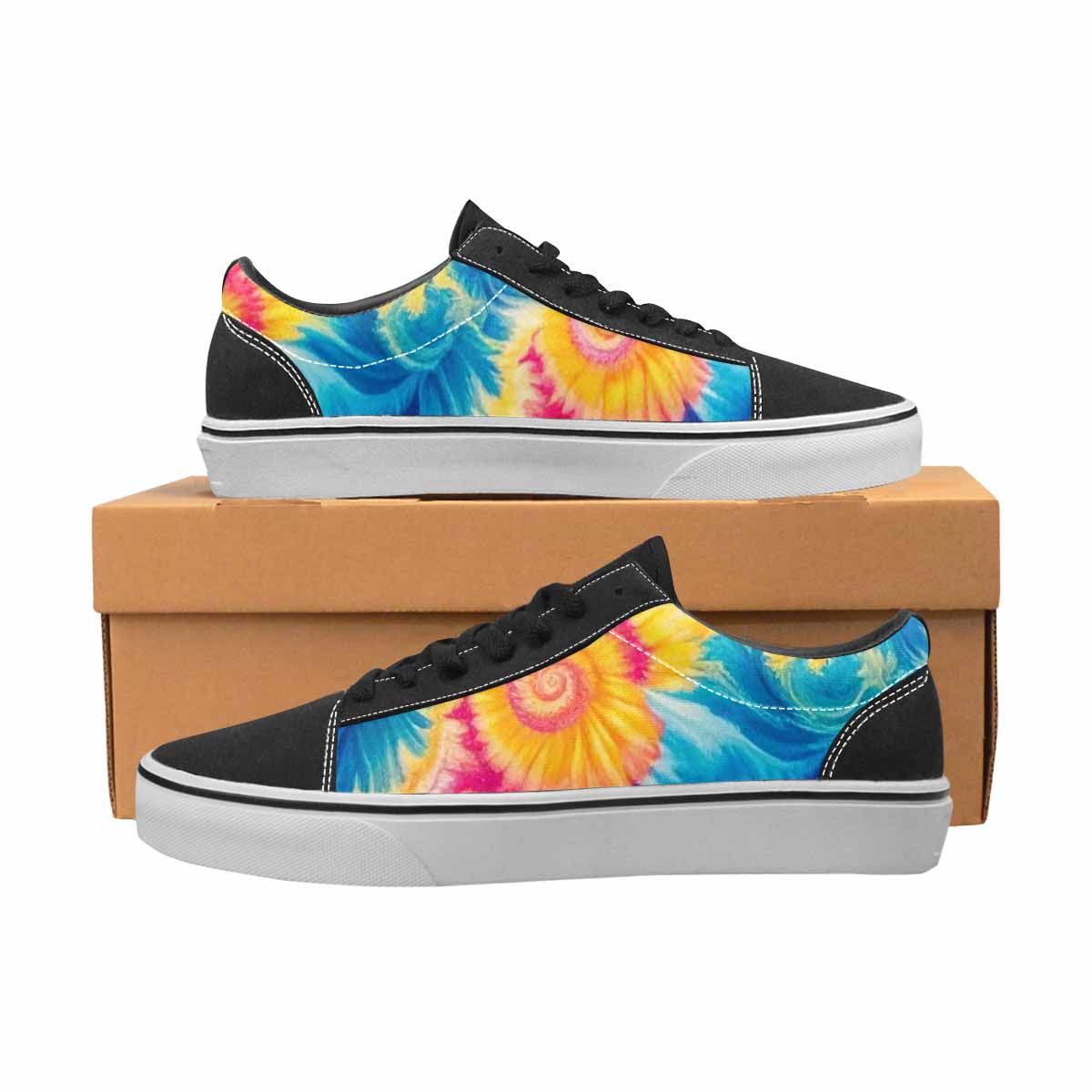 MEN'S Tie Dye Swirl Canvas Lace-Up Grunge Custom Sneakers