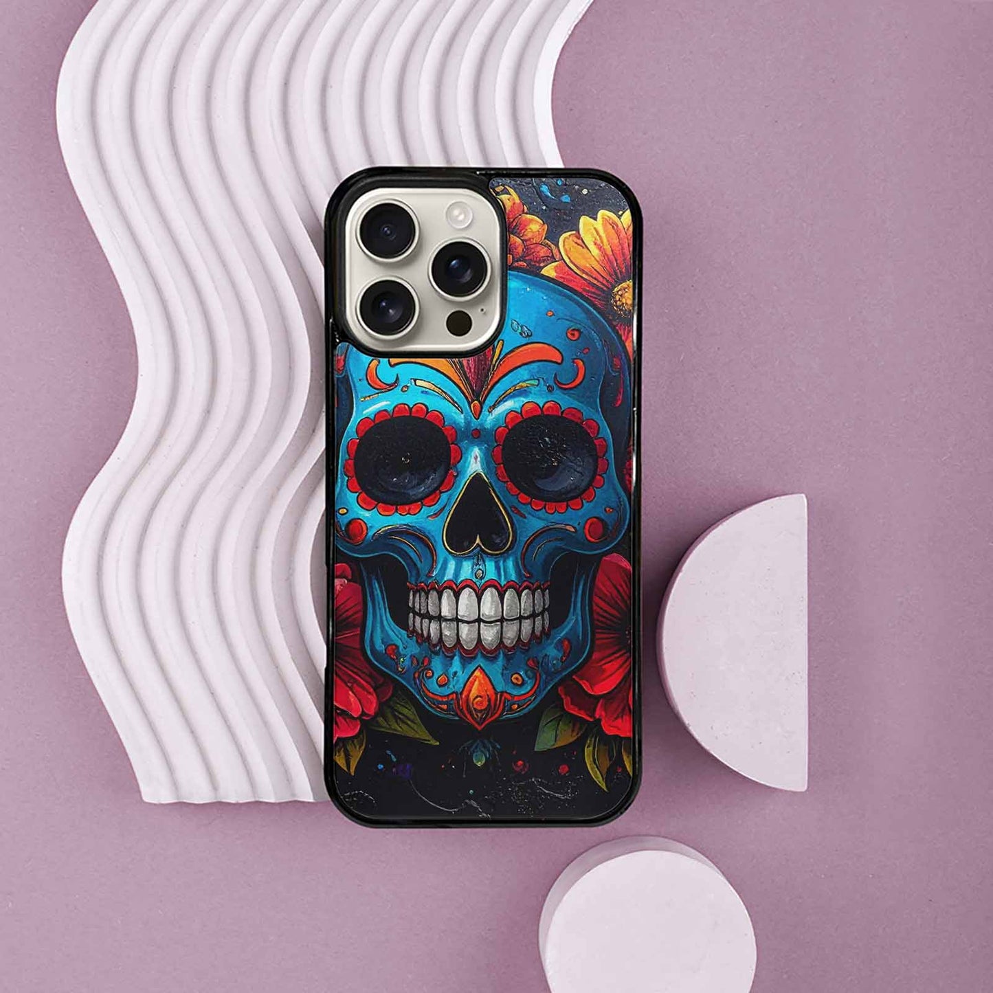 iPhone 16 Pro Max Case — Graffiti Skull Art Seamless Pattern Vibrant, Custom Printed Phone Case