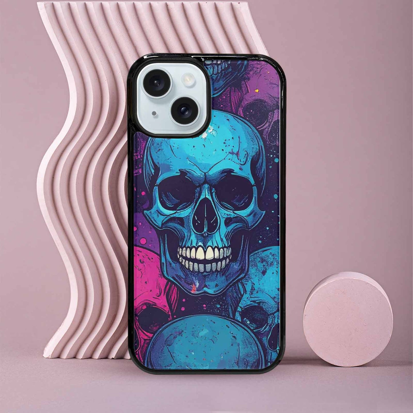 iPhone 15 Case — Skulls Splatter Comic Custom, Custom Phone Case